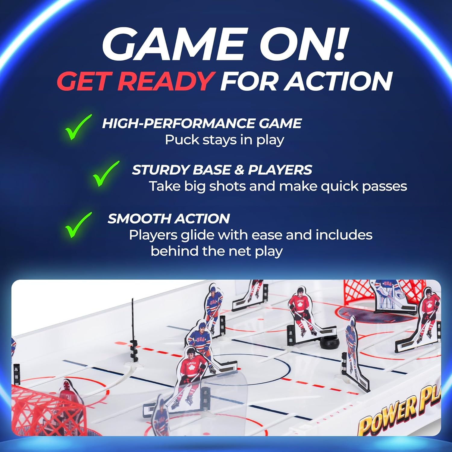 TOP SHELF Power Play 2: Ultimate Table Hockey Game - 36" x 17"
