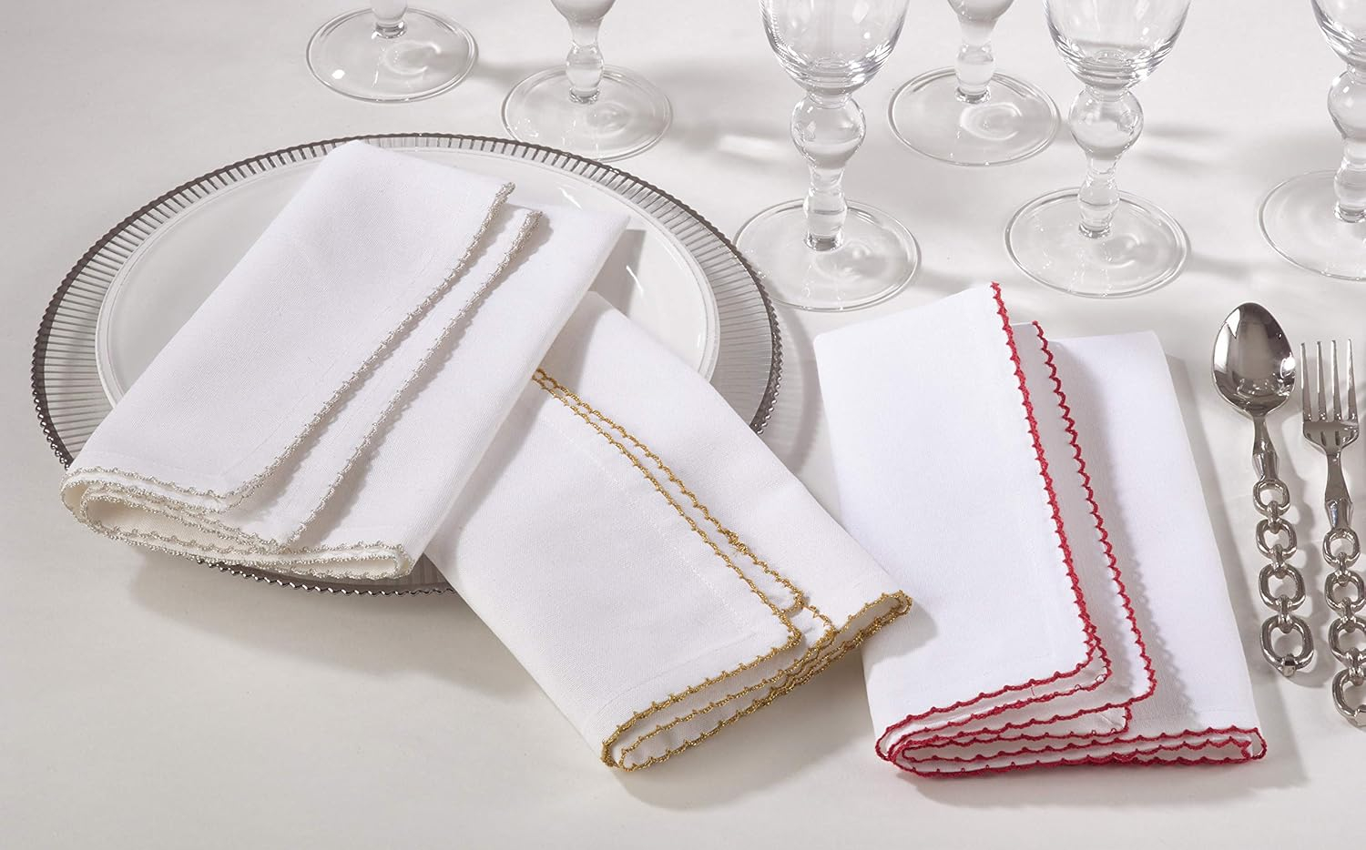 Saro Lifestyle Whip Stitched Table Napkin (Set of 4)