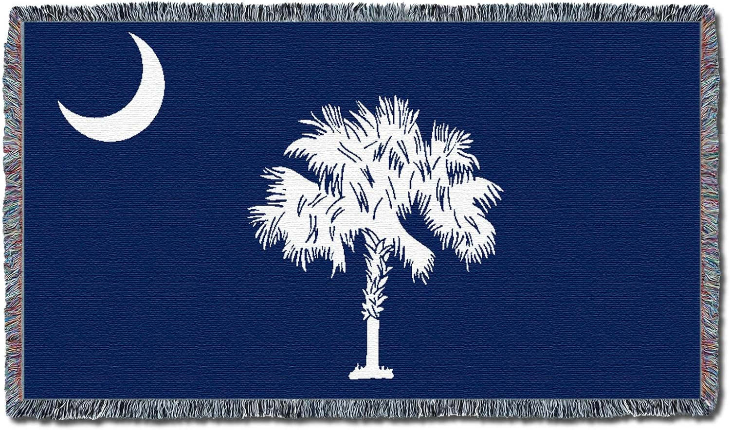 Pure Country Weavers South Carolina State - Palmetto Moon Blanket - Gift Tapestry Throw for Back of Couch or Sofa Woven from Cotton - Made in The USA (61x36)