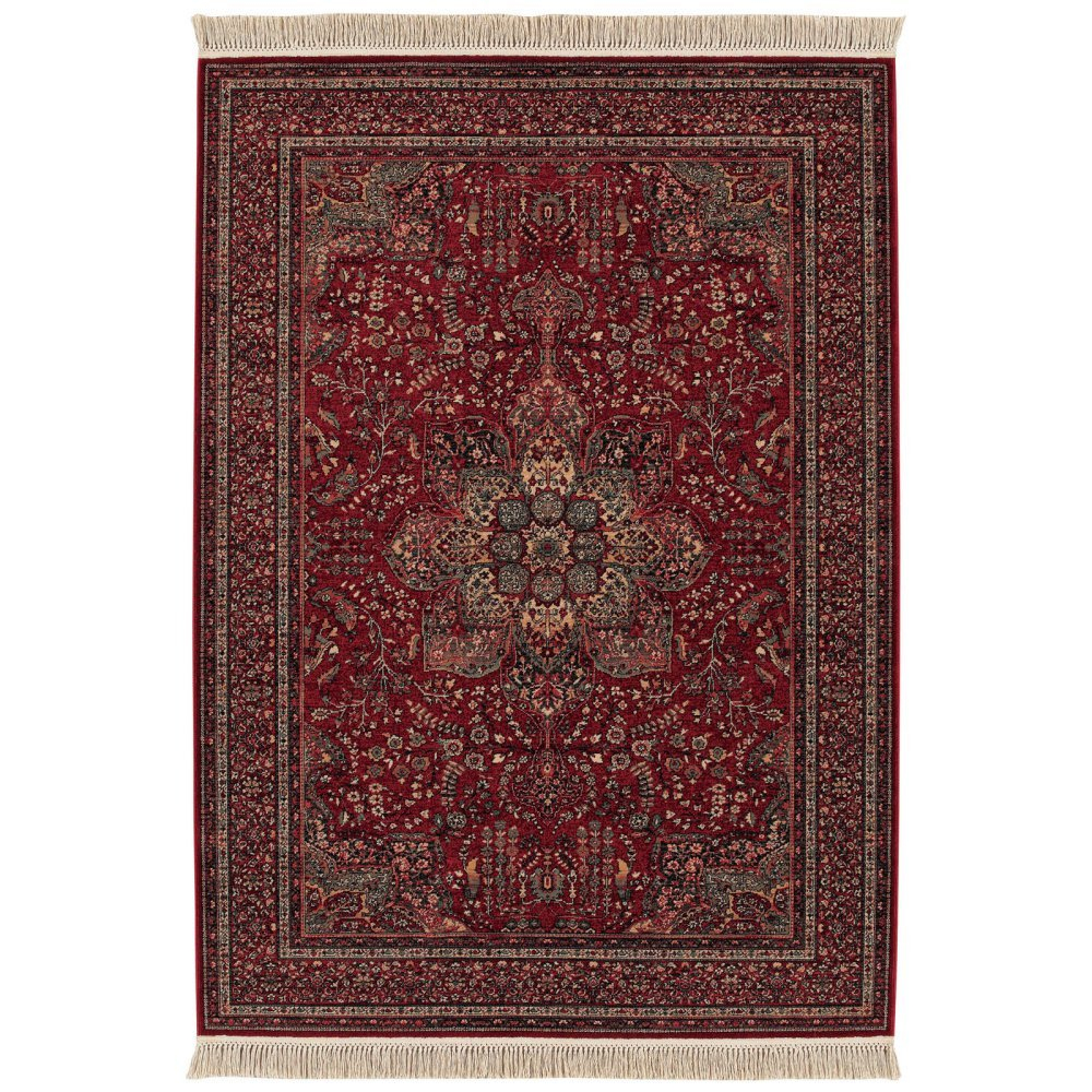 Couristan Kashimar All Over Center Medallion Wool Area Rug, 2'2" x 4'9", Antique Red