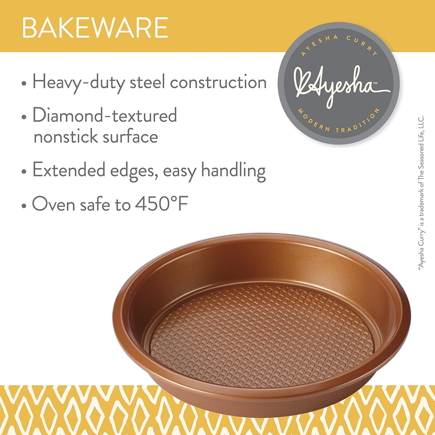 Ayesha Curry Bakeware Nonstick Cookie Pan, 10" x 15", Copper
