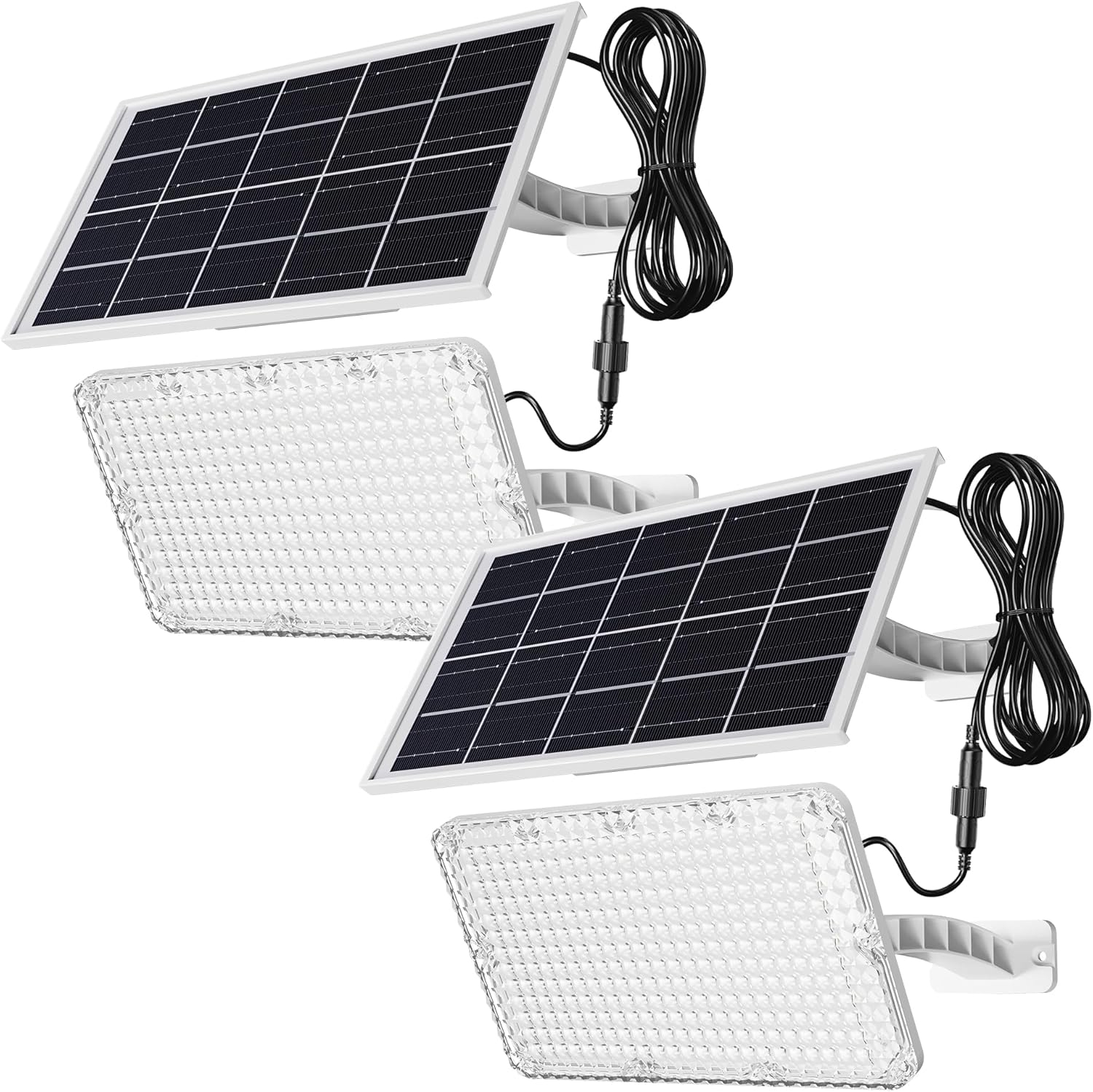 JACKYLED 1000 Lumens 299 LED Solar Lights Outdoor Bright Solar Dusk to Dawn Light with 4000mAh Battery, IP65 Waterproof Outdoor Solar Powered Security Flood Light for Wall Porch Shed Barn