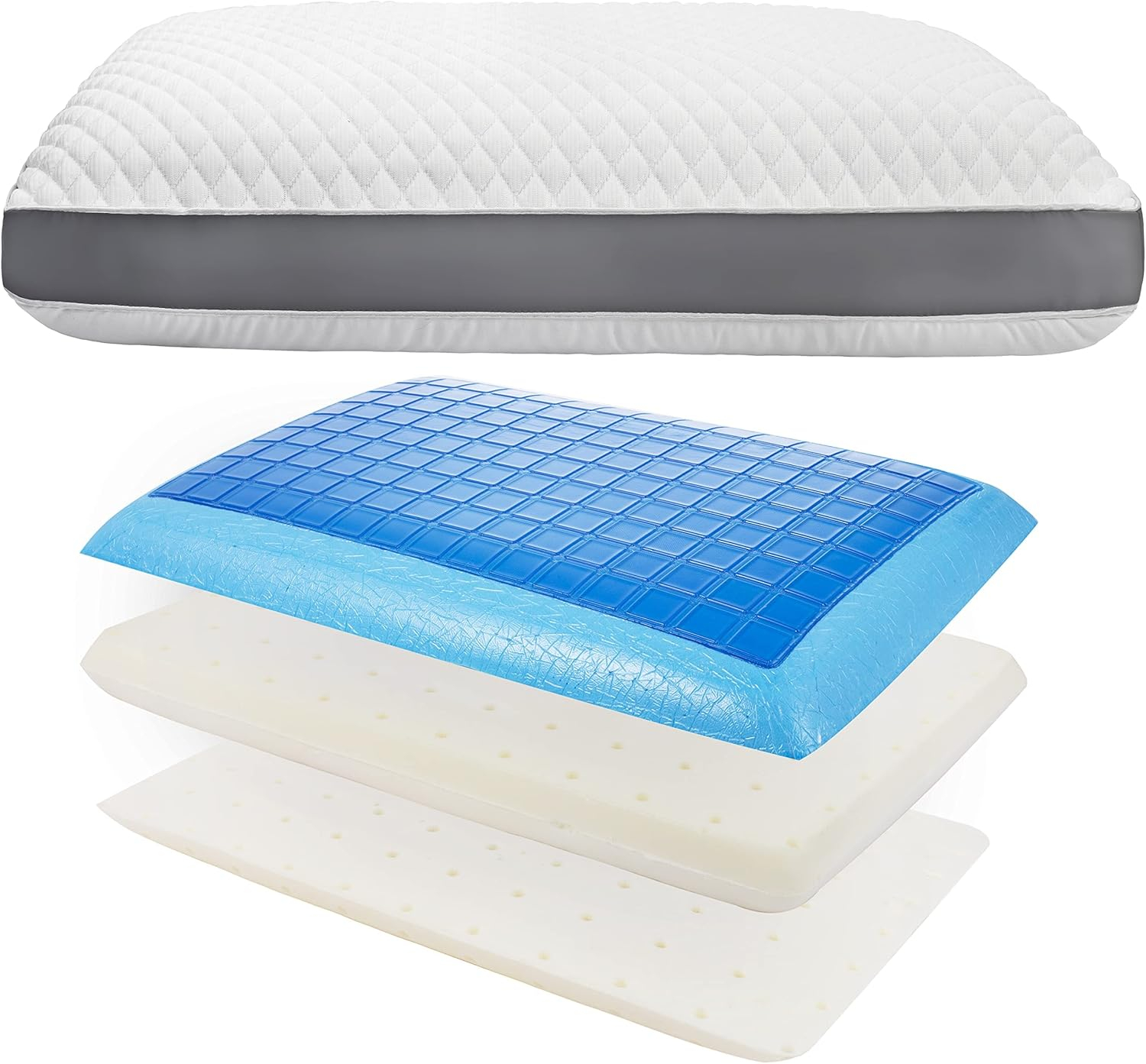 Perfect Cloud The Perfect Pillow Adjustable Cooling Gel Pillows for Sleeping, Dual Temperature Memory Foam Pillow, Standard