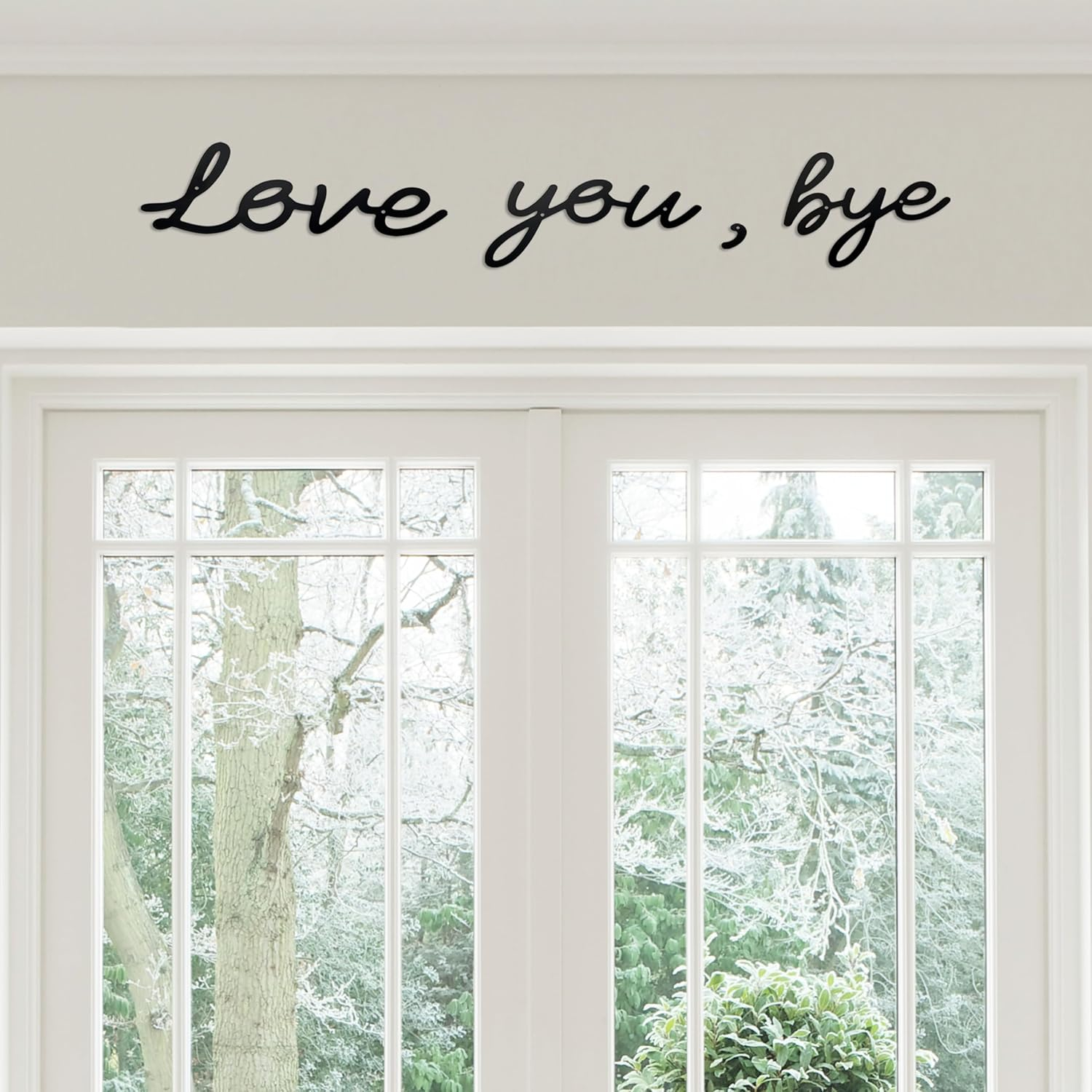 Love You Bye Sign Home Sign Wall Decor Unique Above Door Decoration Love Wall Art for Bedroom & Hallway Perfect New Home Decor Gift
