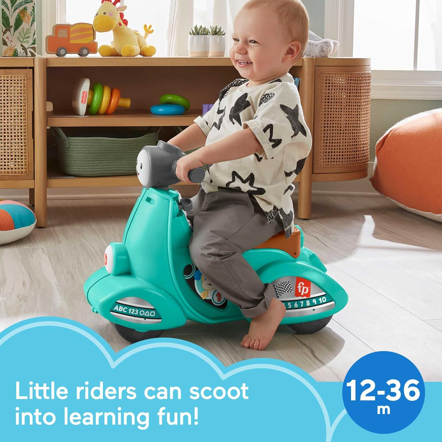 Green Toddler Ride-On Scooter with Lights and Music