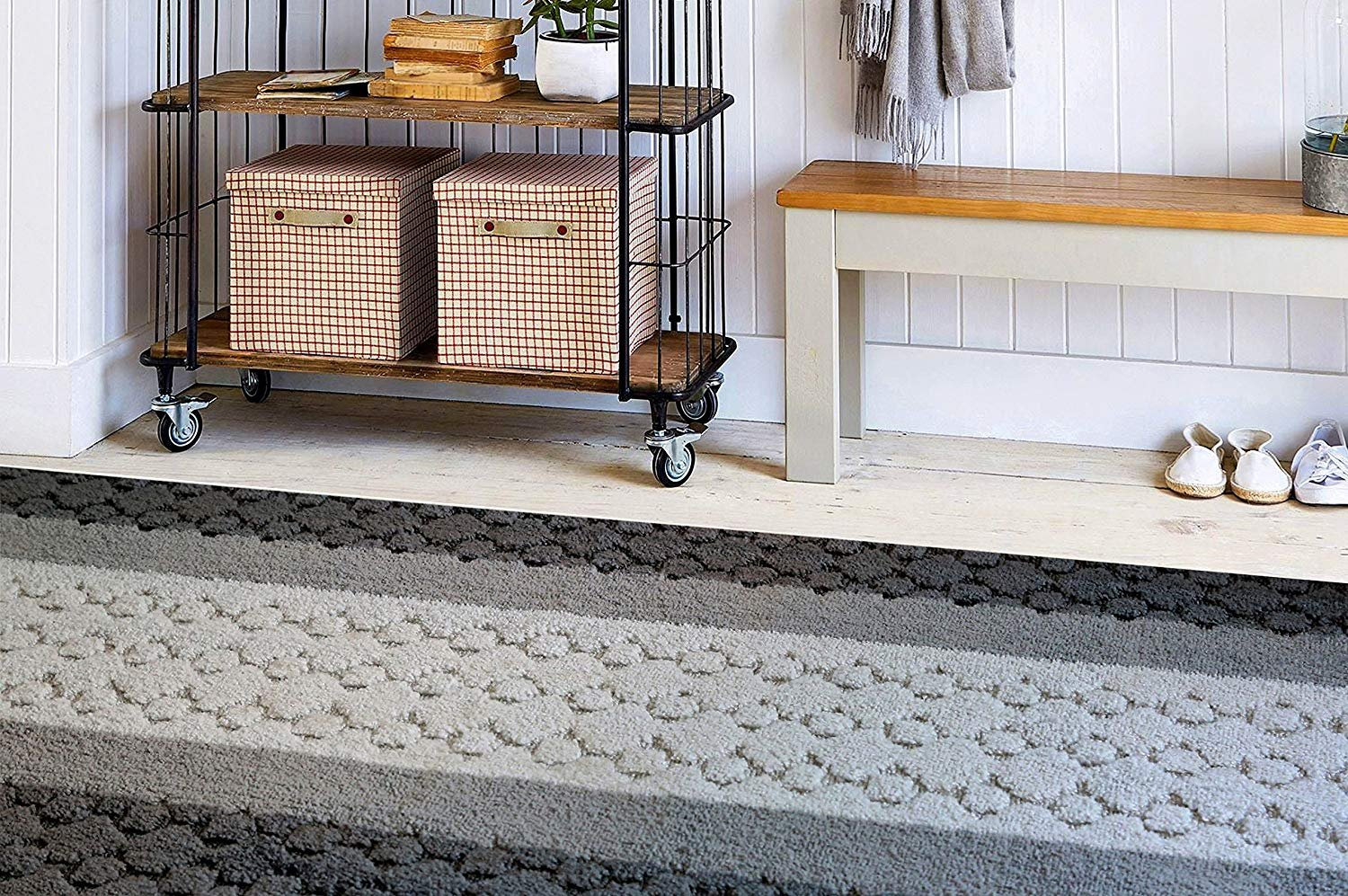 Custom Size Hallway Runner Rug Grey Color 31 inch Wide Select Your Length Non-Slip (Skid Resistance) Rubber Backing 9 feet x 31 inch