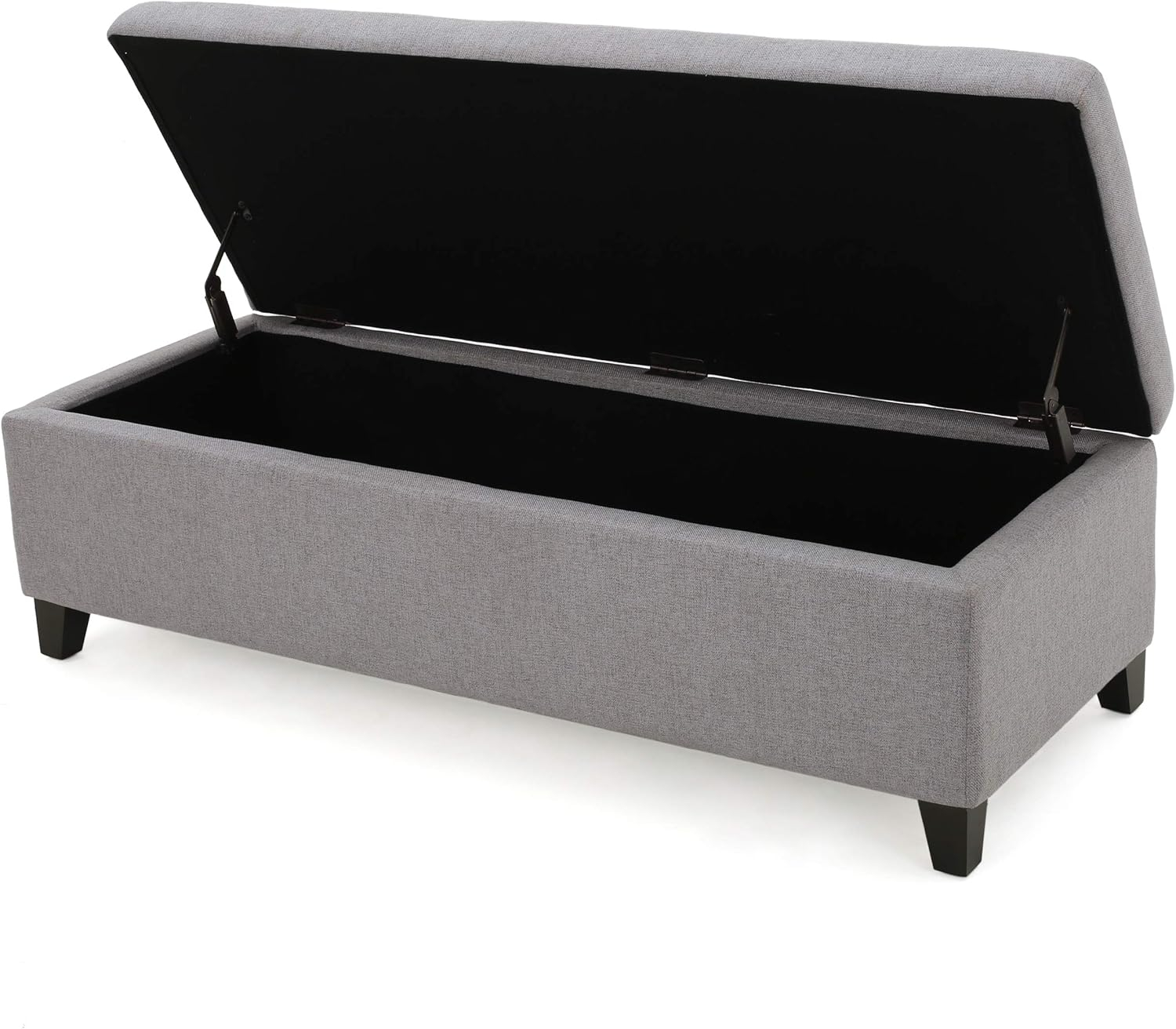 Christopher Knight Home Gable Fabric Storage Ottoman, Light Grey, Dimensions: 19.25”D x 50.75”W x 16.00”H