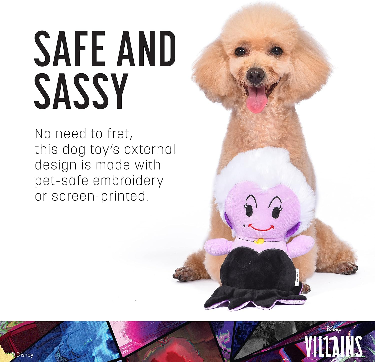 Disney for Pets Disney Villains Ursula 9" Plush Toy for Dogs - Ursula Plush Dog Toy - Movie Toys for All Dogs All Breed Sizes, Official Dog Toy Product of Disney for Pets