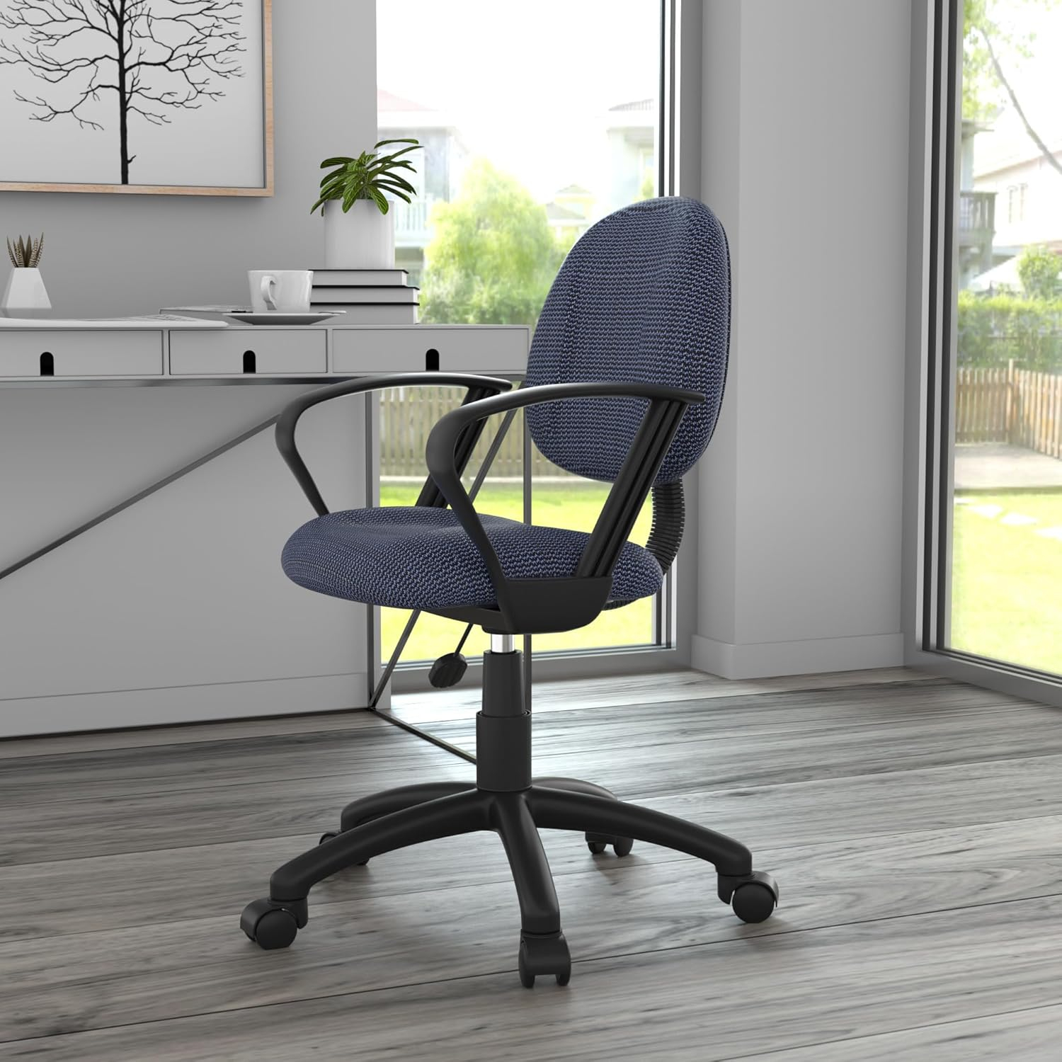 Boss Office Products B317-BE Deluxe Posture Chair with Loop Arms, Blue