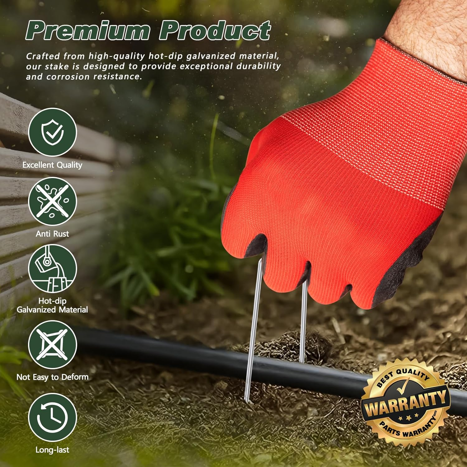 6 Inch 500 Pack Galvanized Landscape Staples Plant Cover Stakes 11 Gauge Tent Stakes Garden Stakes Landscaping Fabric SOD Pins Yard Stakes for Decoration Weed Barrier Fabric