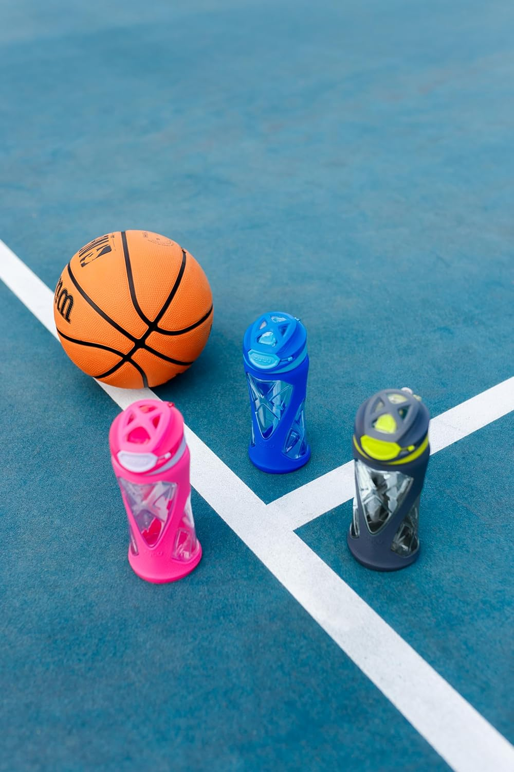 Blue and Yellow BPA-Free Plastic Kids Sports Water Bottle