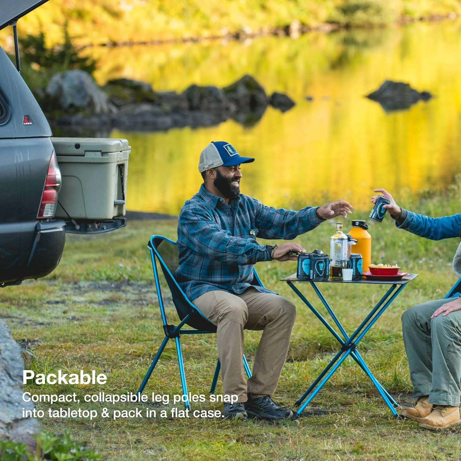 Helinox Café Table Dining Height Portable Camping Table, Black