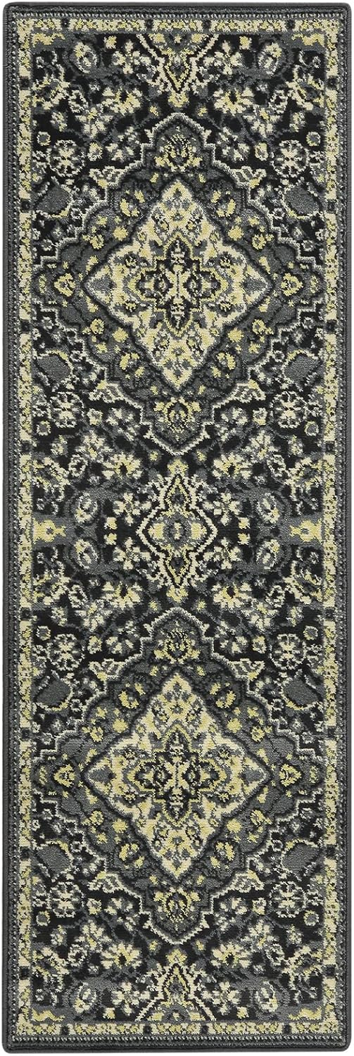 Hasoo 2' x 6' Hallway Runner Rug Traditional Persian Area Rug Non-Shedding Indoor Rug for Bedroom Entryway, Gray