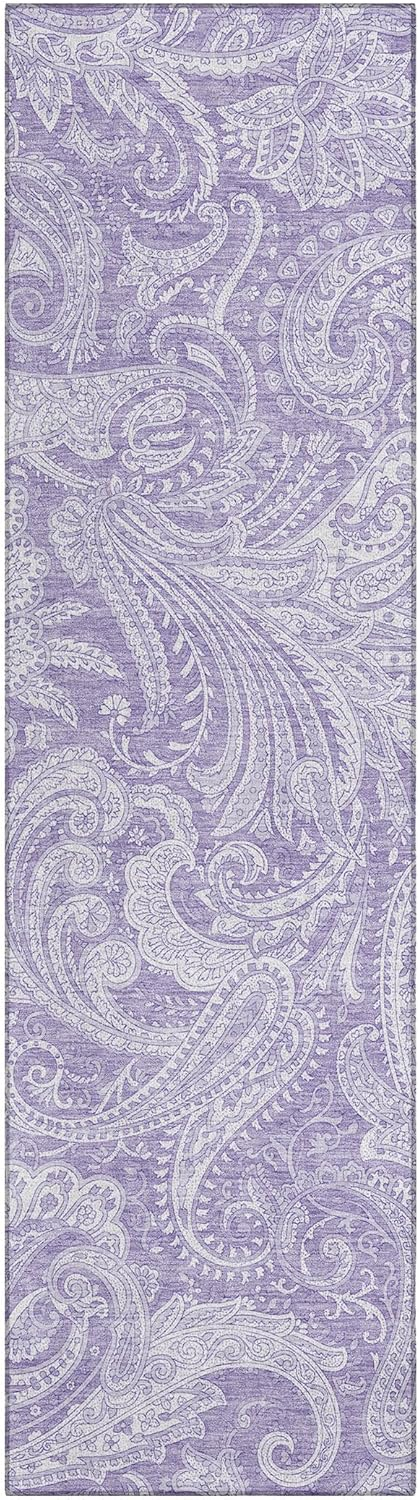 Addison Rugs Chantille Indoor/Outdoor Transitional Paisley Lavender Washable Runner Rug, 2'3" x 7'6"
