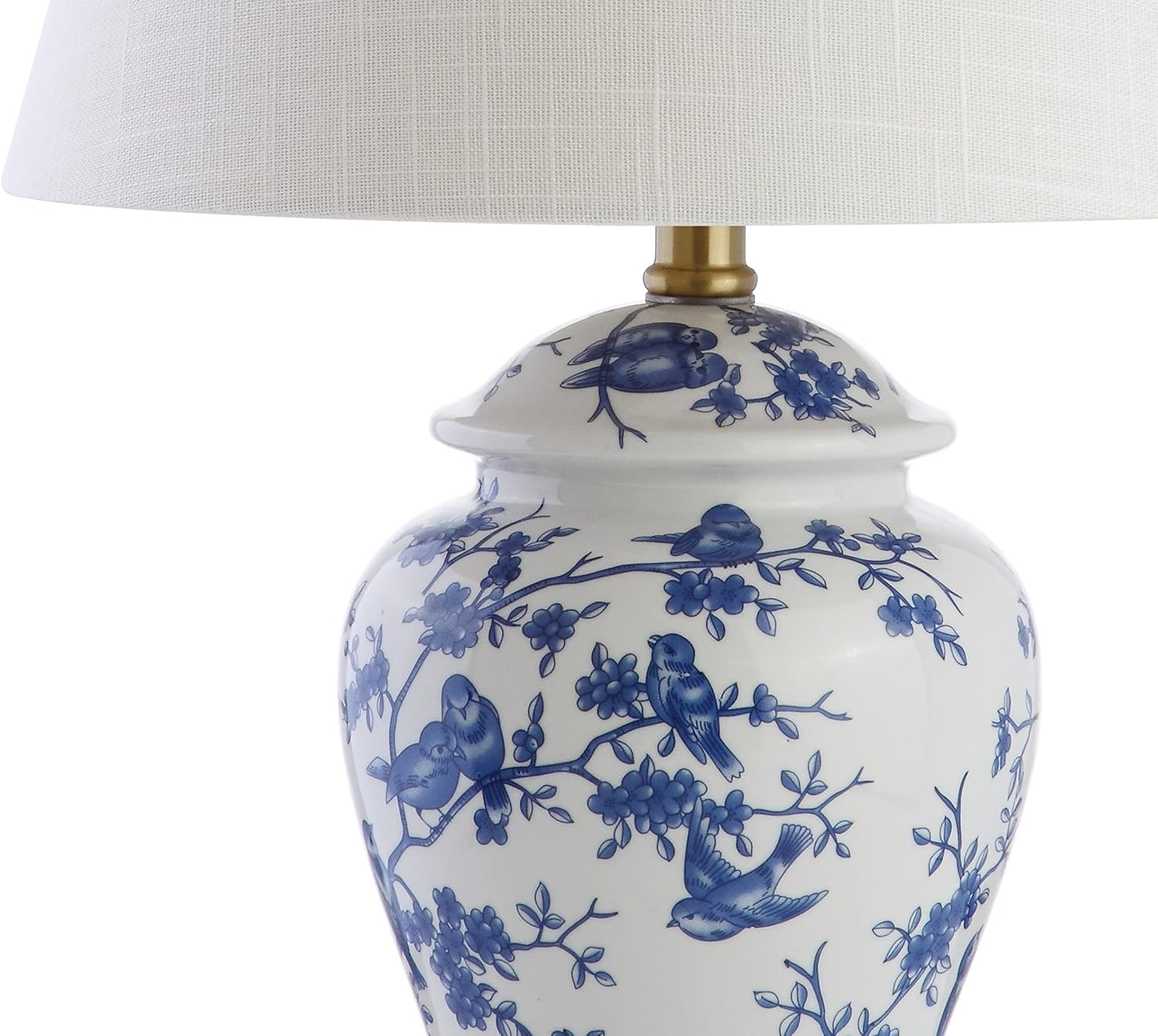 JONATHAN Y Penelope 22" French Country Cottage Ceramic/Iron Chinoiserie Ginger Jar LED Table Lamp, Navy/White