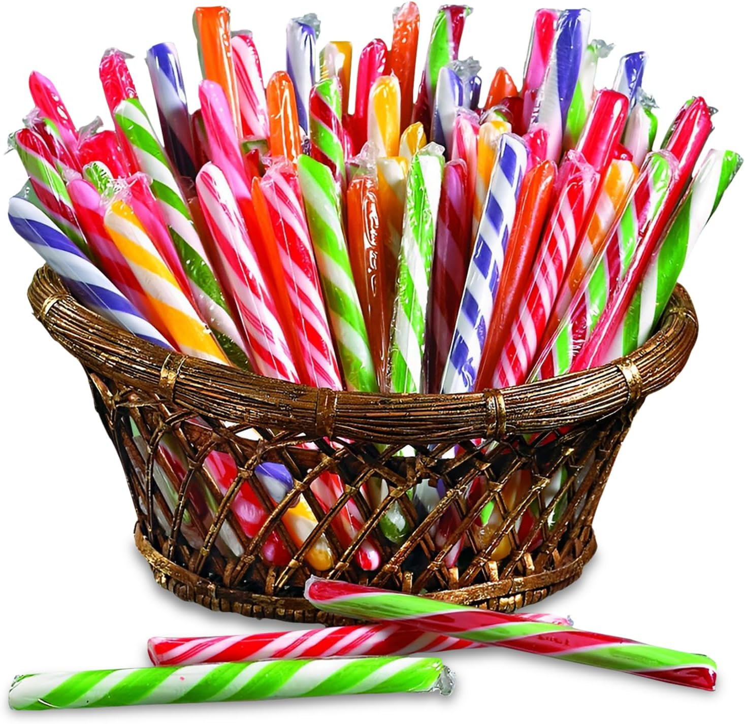 Old-Fashioned Hard Candy Sticks, 80 Pieces, Bulk Vintage Nostalgic Candy