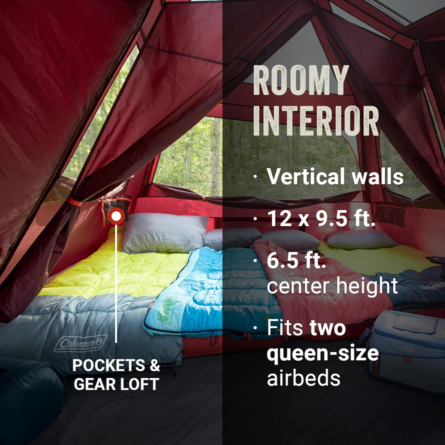 Coleman Skylodge™ 8-Person Instant Camping Tent, Blackberry