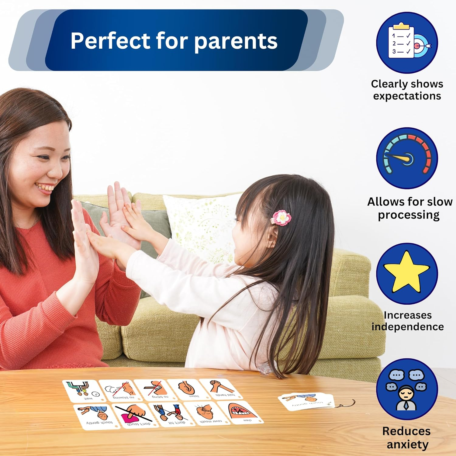 Behaviour Keyring – Visual Communication and Behaviour Management Tool Compatible with PECS Symbols and Boardmaker PCS Software (for ADHD, ASD, Autism, Kids, Children, Toddlers)