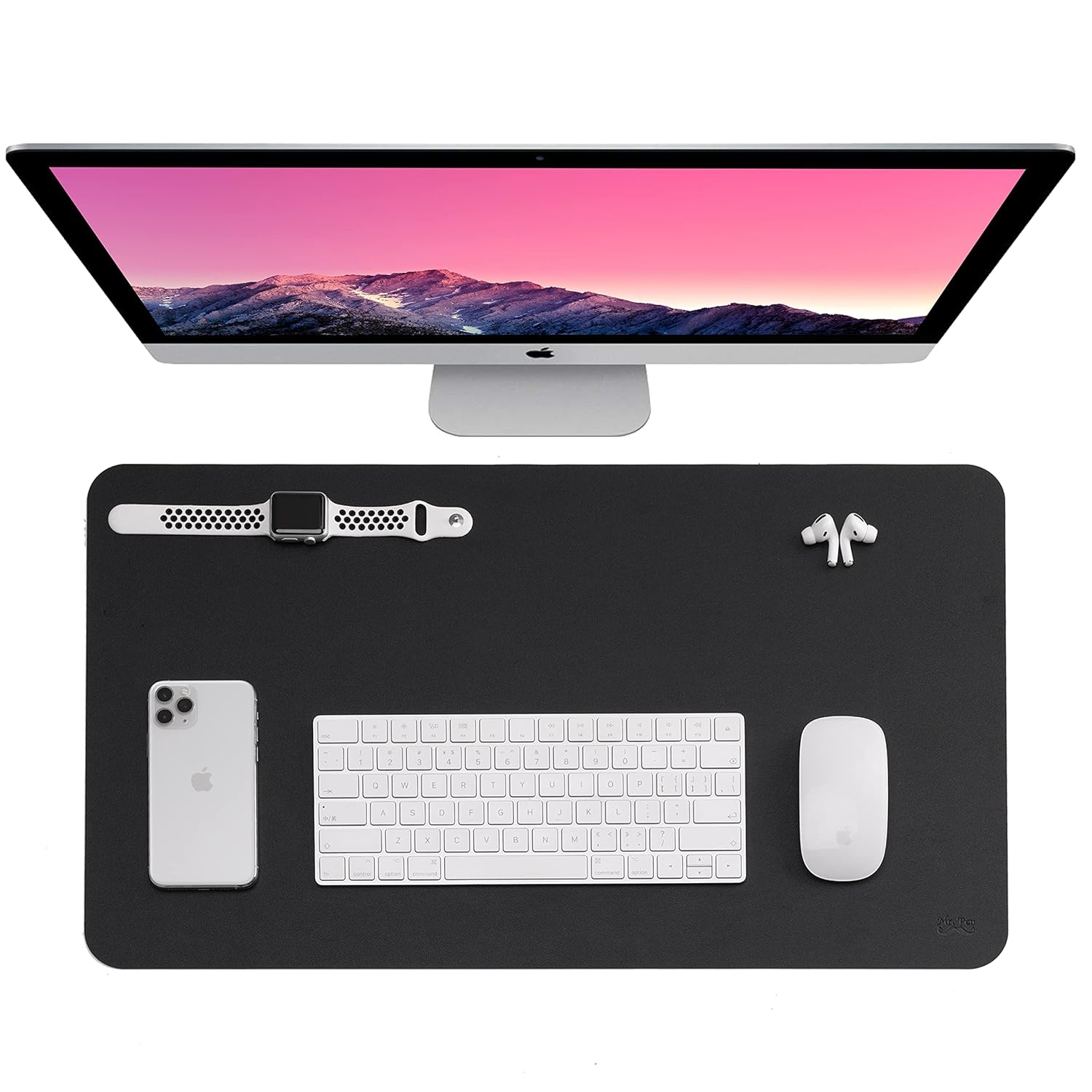 Mr. Pen- Desk Mat, Dual-Sided, 23.6" x 13.7", Leather Desk Pad, Desk Mouse Pad