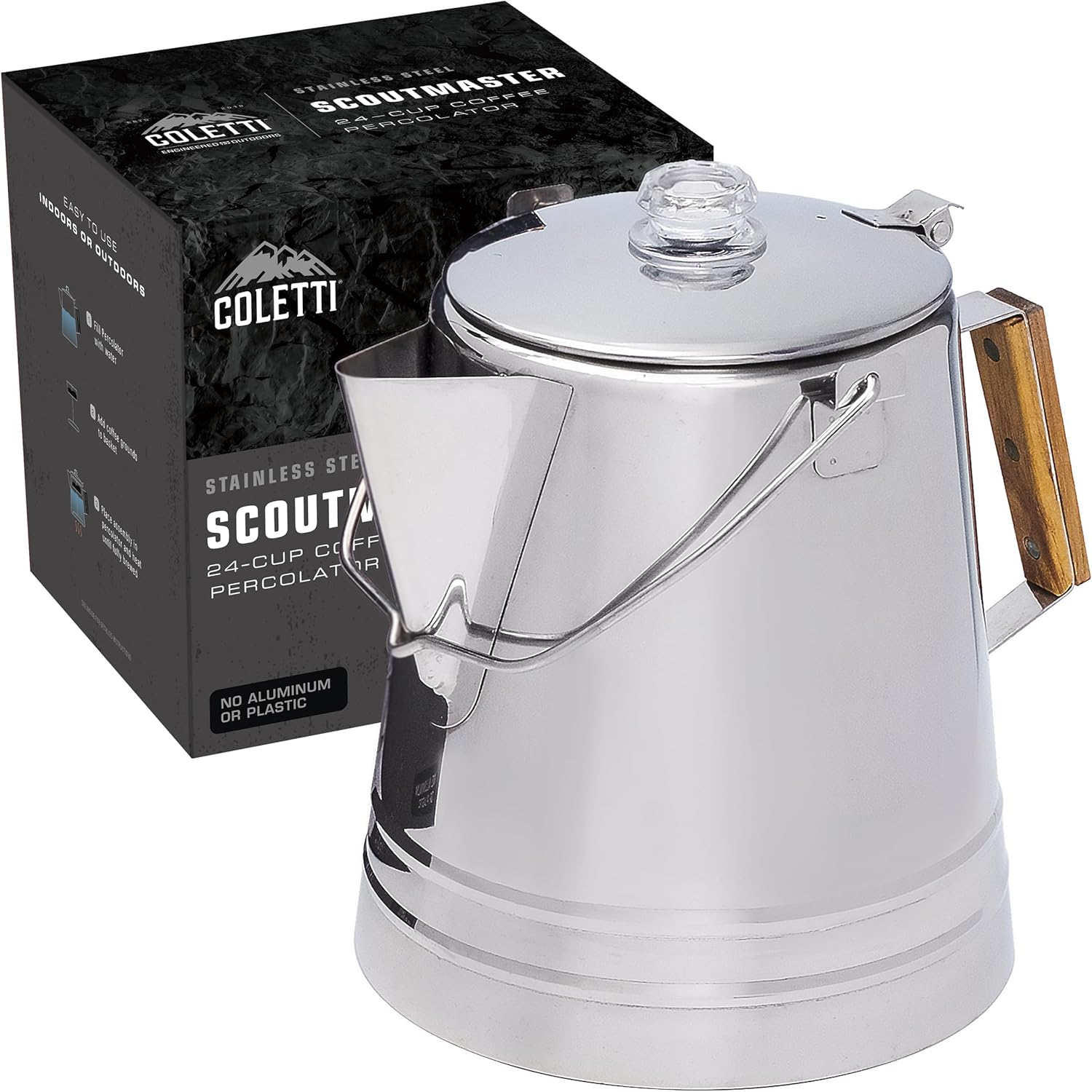 COLETTI Scoutmaster 24-Cup Stainless Steel Coffee Percolators