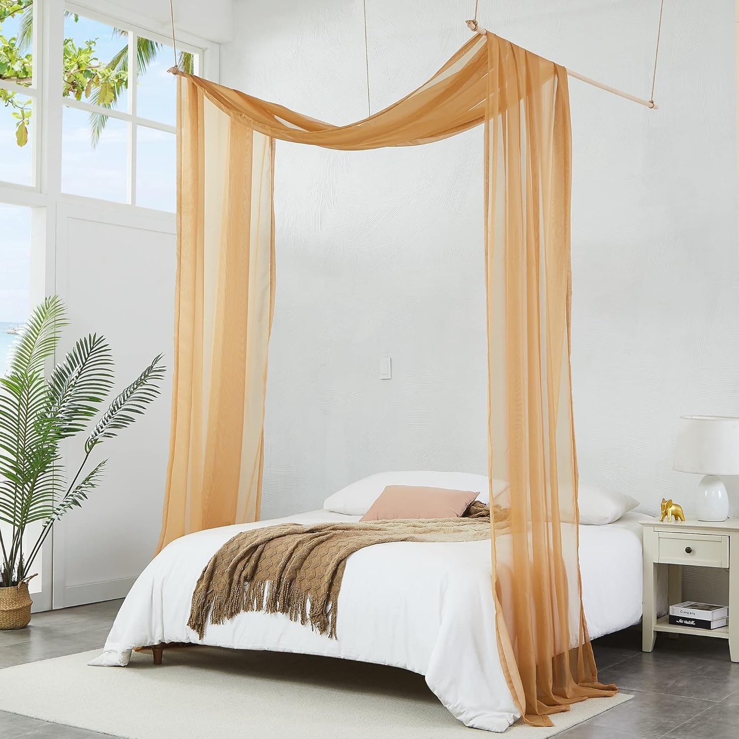 WARM HOME DESIGNS 2 Bed Canopy Curtains Bundle. Canopy Bed Curtains Available in Sizes and Many Colors