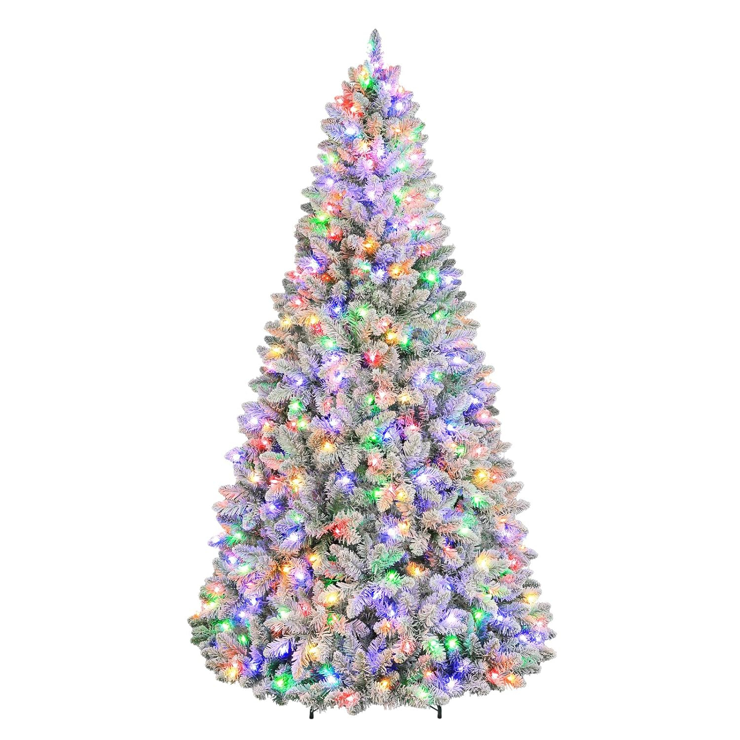 Home Accents Holiday 6.5 Ft. Pre-Lit LED Festive Pine Flocked Artificial Christmas Tree