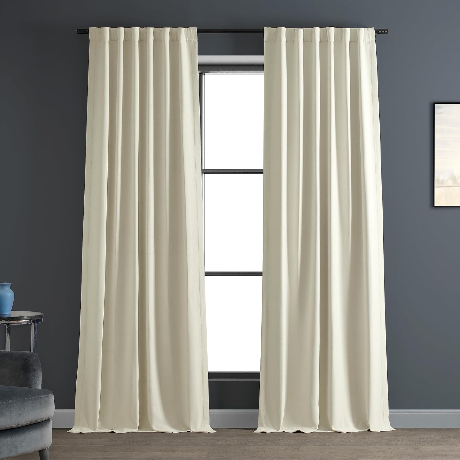 Oat Cream Bellino Blackout Room Darkening Curtain (1 Panel), Oat Cream, 50W X 96L