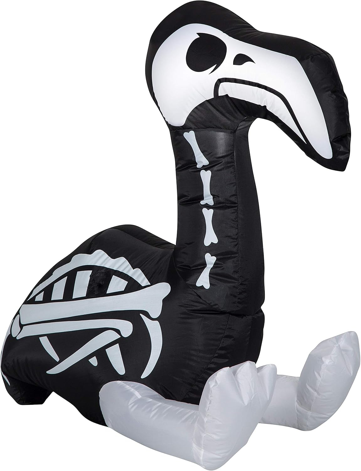 Gemmy Airblown Inflatable Skeleton Flamingo, 3 ft Tall, Multicolored