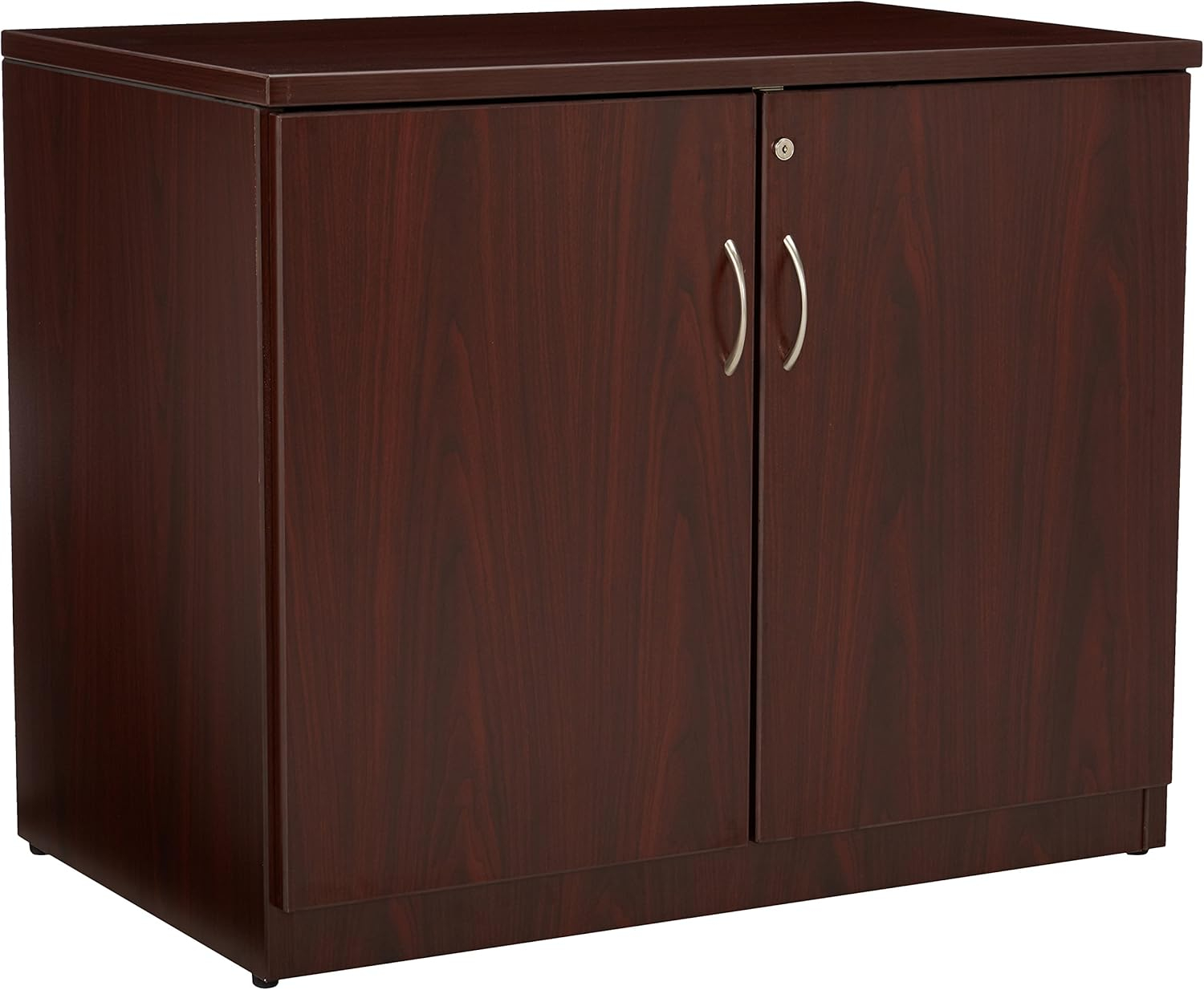 Lorell Essentials 2 Door Laminate Storage Cabinet in Mahogany