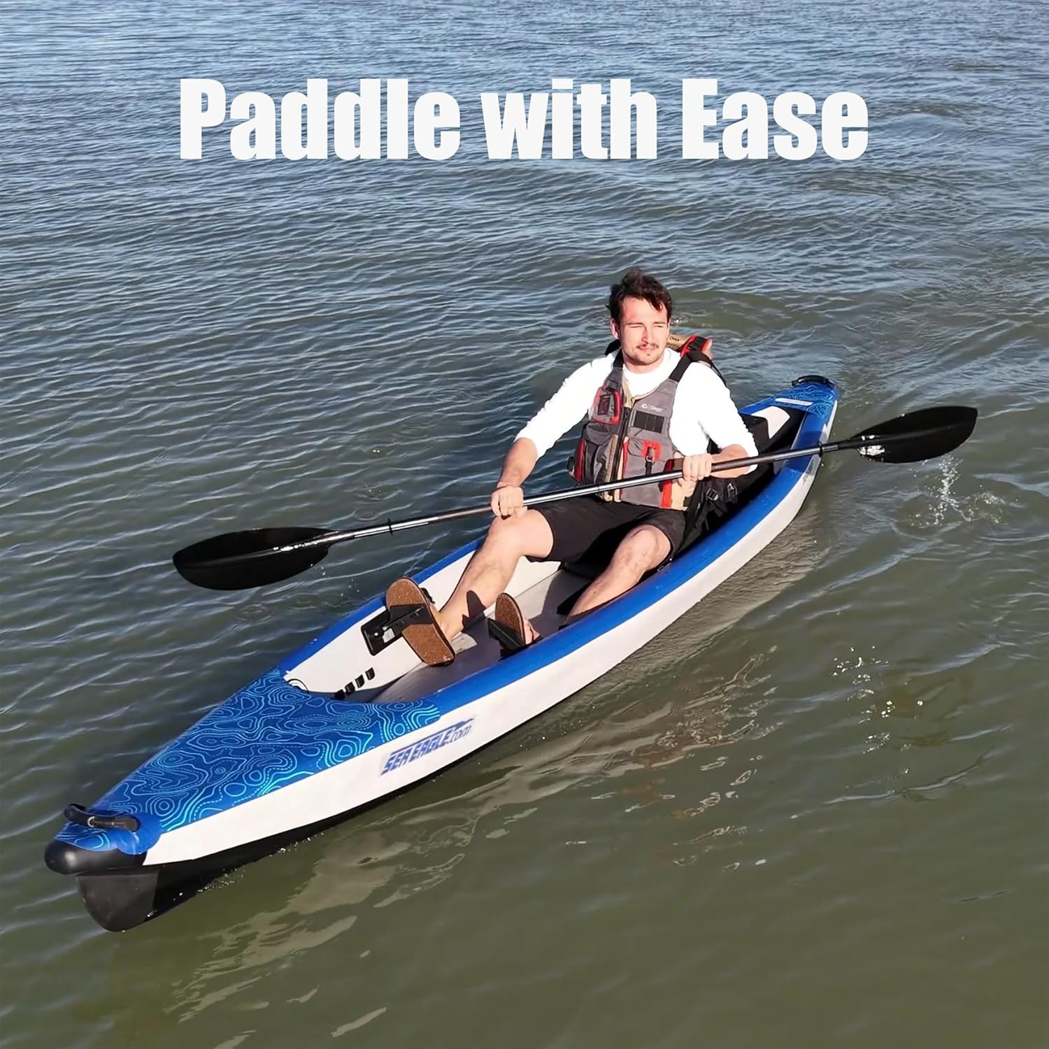 Sea Eagle RazorLite Inflatable Kayak - Lightweight, Drop Stitch, High Speed Inflatable Kayak for Touring - Solo or Tandem - w/Tall Back Seat(s), Paddle(s), Backpack, Skeg & Pump - Pro Package
