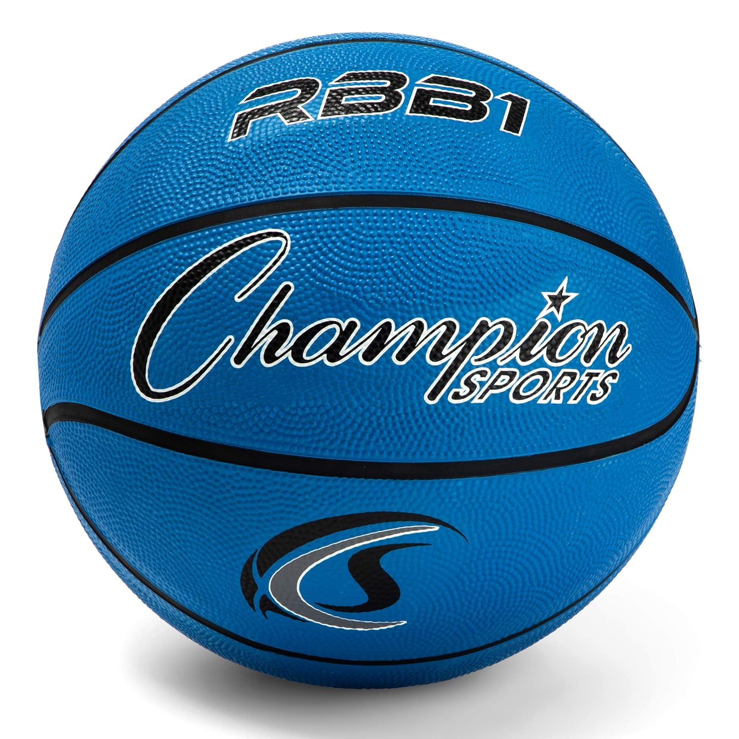 Champion Sports Rubber Official Basketball, Heavy Duty - Pro-Style Basketballs, and Sizes - Premium Basketball Equipment, Indoor Outdoor - Physical Education Supplies (Size 7, Blue)