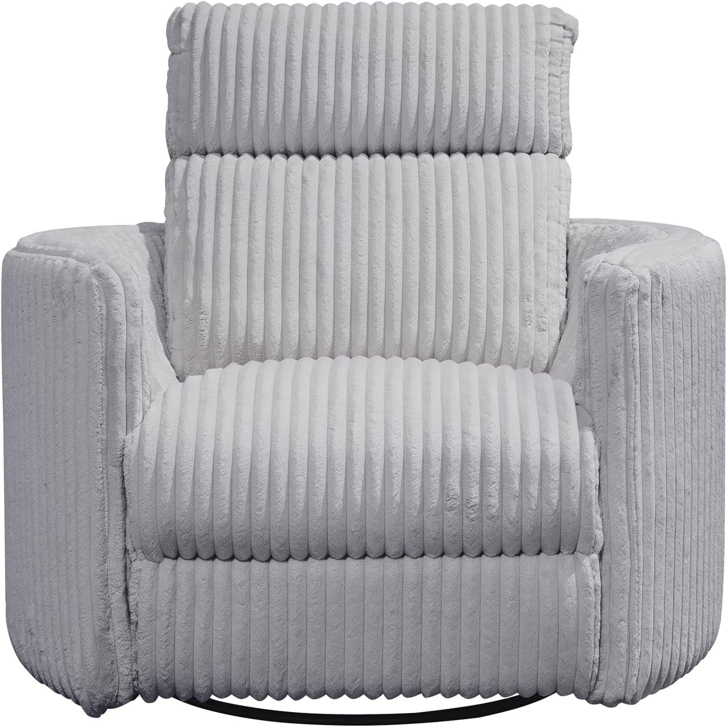 Mega Grey Swivel Glider Recliner with Plush Chenille Upholstery