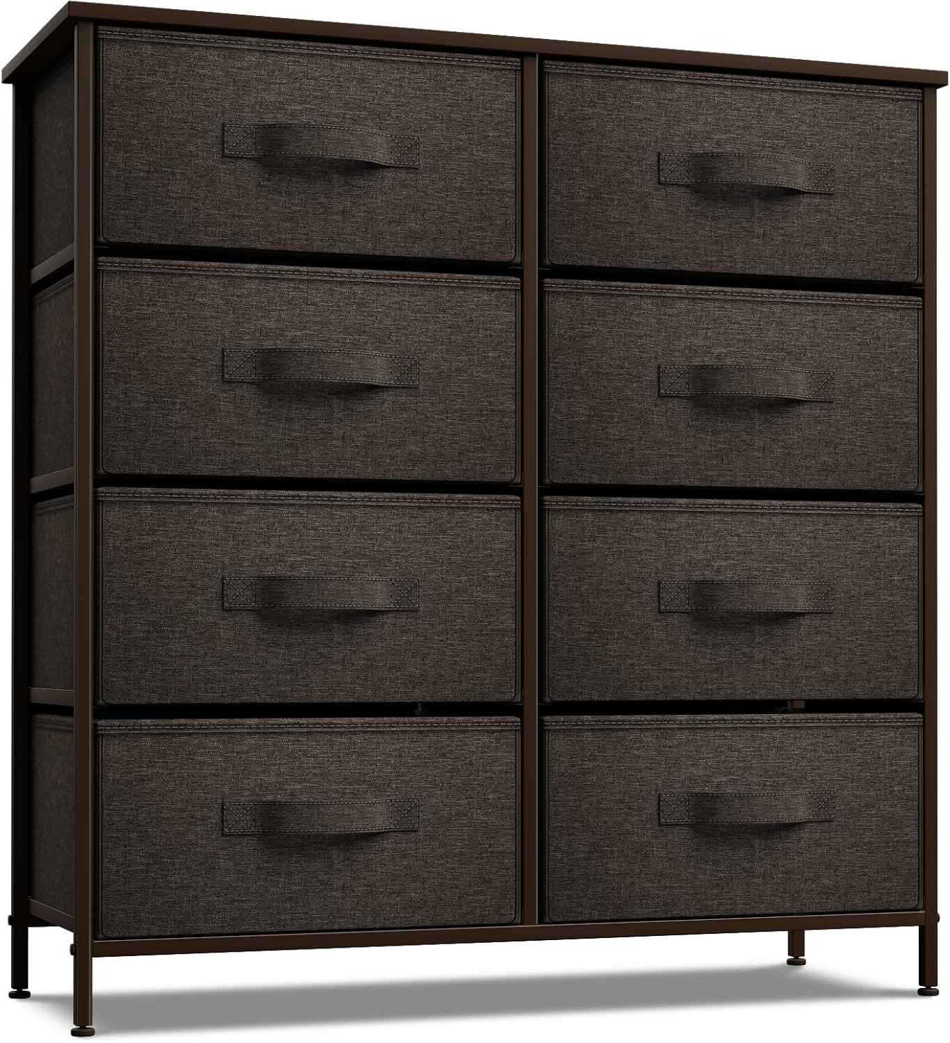 Sorbus Dresser with 6 Drawers - Chest Organizer Unit with Steel Frame Wood Top & Handle Easy Pull Fabric Bins for Clothes - Storage Furniture for Bedroom, Hallway, Living Room, Nursery & Closet
