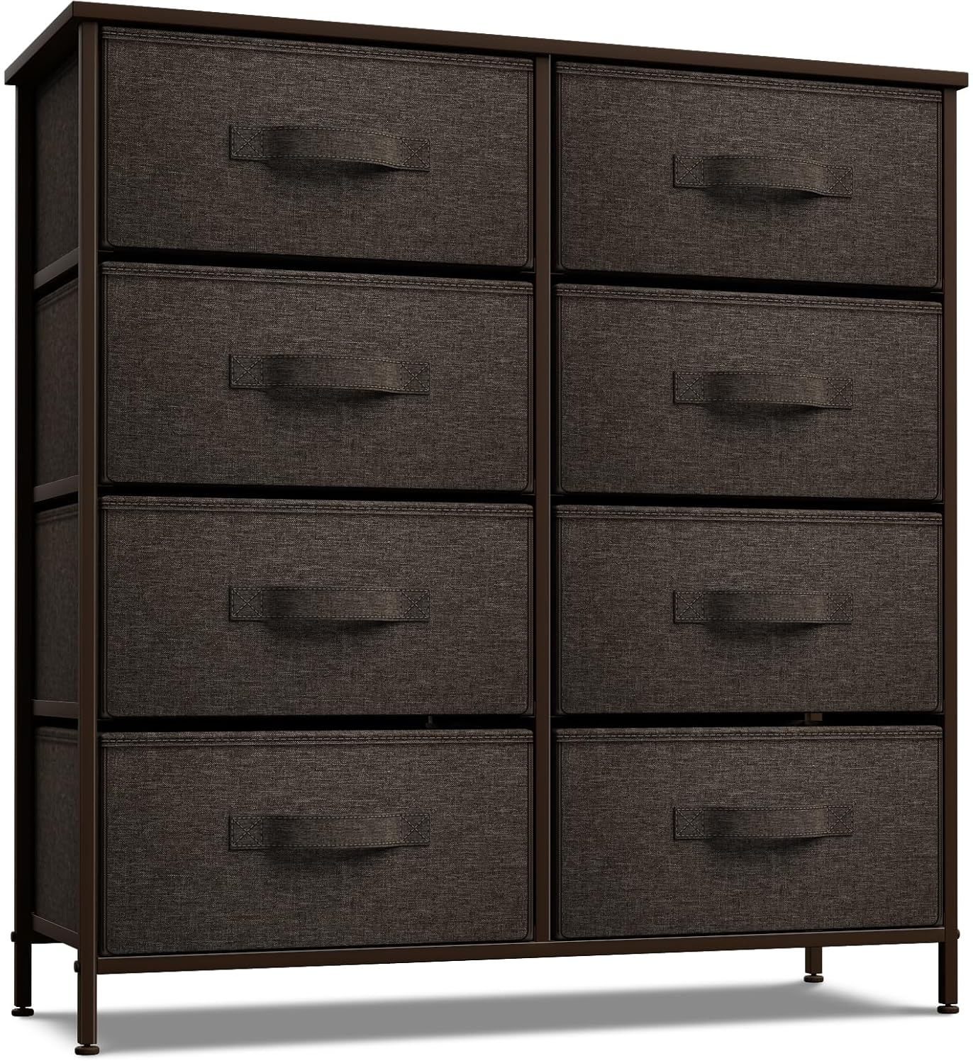 Sorbus Dresser with 6 Drawers - Chest Organizer Unit with Steel Frame Wood Top & Handle Easy Pull Fabric Bins for Clothes - Storage Furniture for Bedroom, Hallway, Living Room, Nursery & Closet
