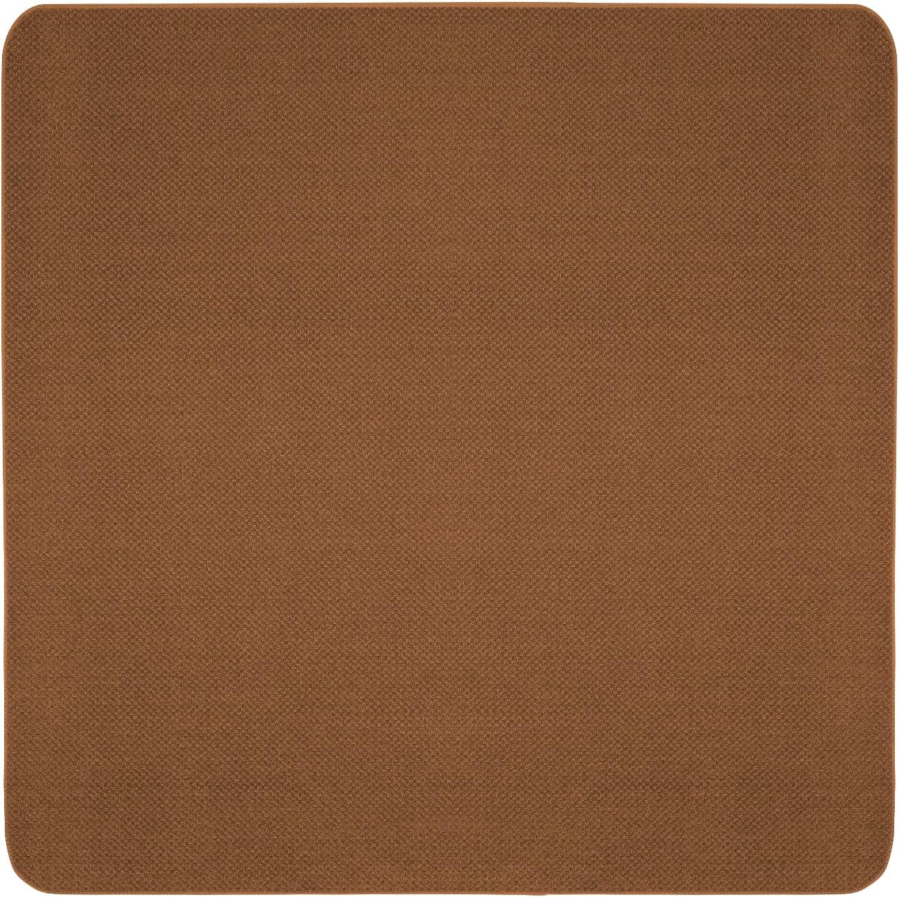 Skid-resistant Carpet Indoor Area Rug Floor Mat - Toffee Brown - 4' X 4' - Many Other Sizes to Choose From