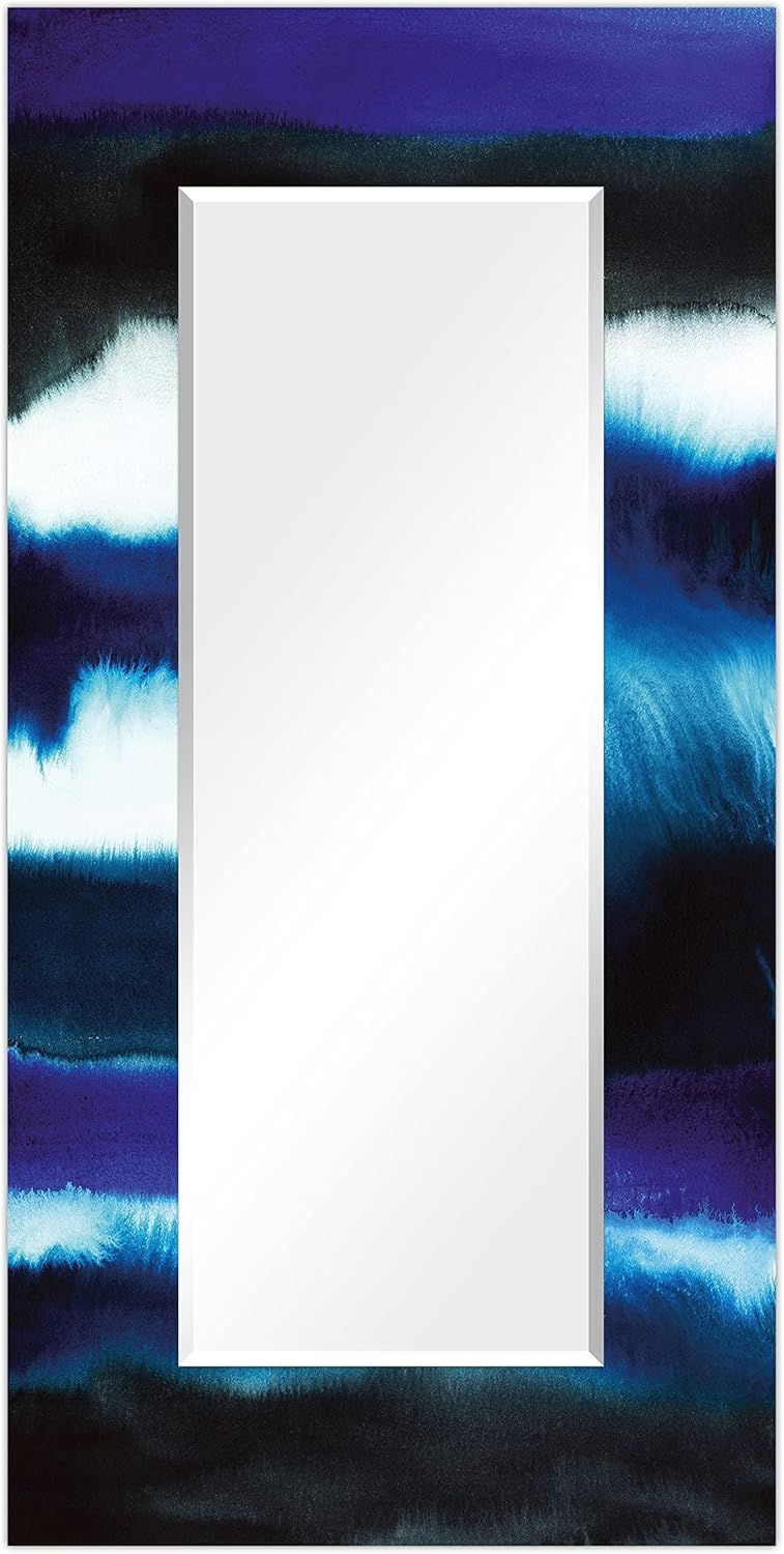 Empire Art Direct Run Off II Rectangular Beveled Mirror on Free Floating Reverse Printed Tempered Art Glass, 72" x 36" x 0.4", Ready to Hang
