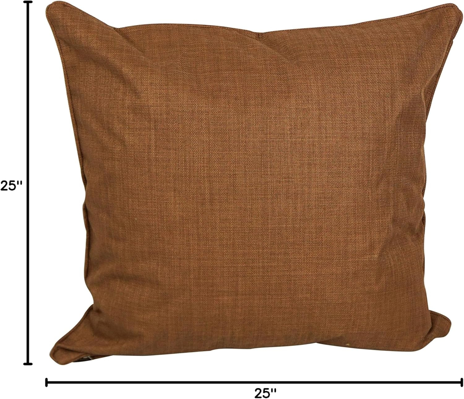 Mocha 25" Double-Corded Spun Polyester Square Floor Pillows, Set of 2