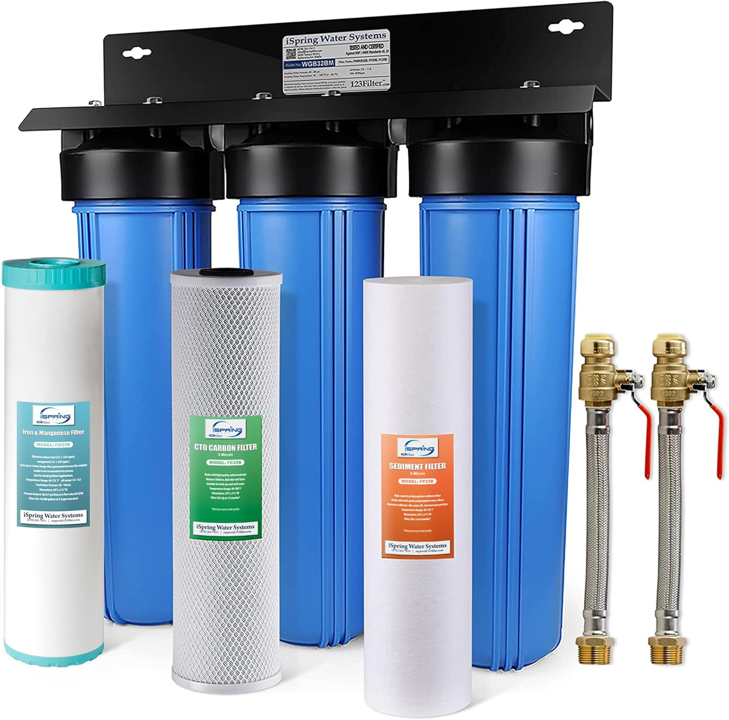 iSpring Blue Triple-Stage Whole House Water Filtration System