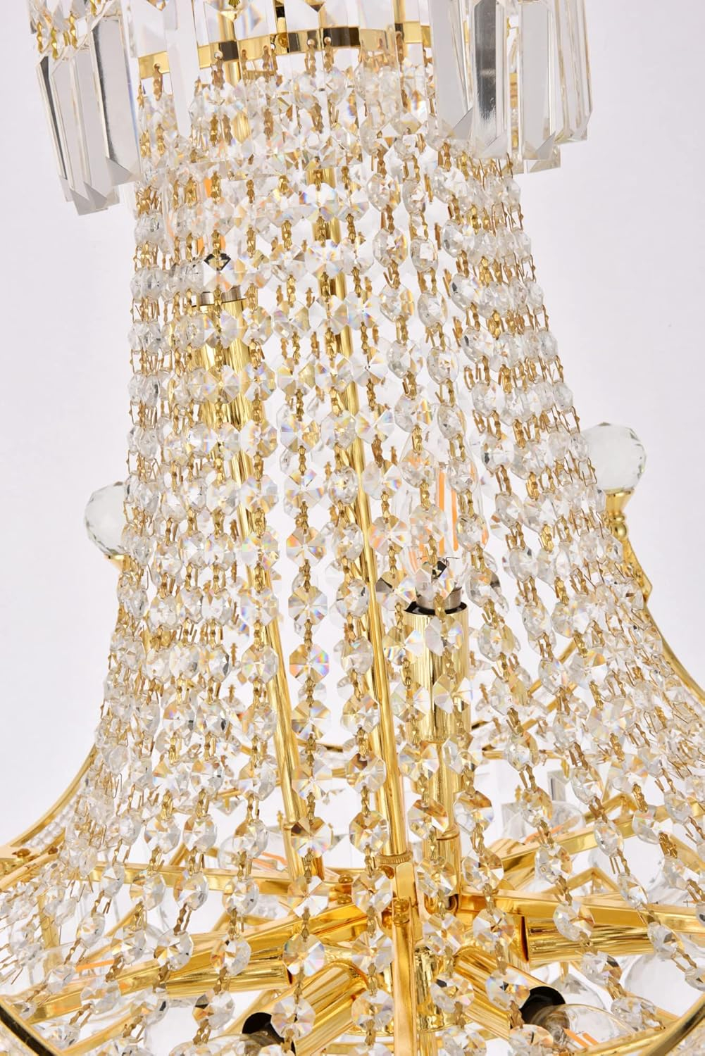 8949 Corona Collection Chandelier D:20in H:28in Lt:9 Gold Finish (Royal Cut Crystals)