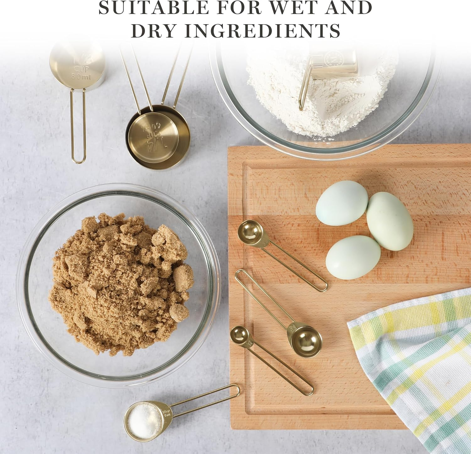 Martha Stewart Richburn 4 Piece Gold Stainless Steel Measuring Spoons Set