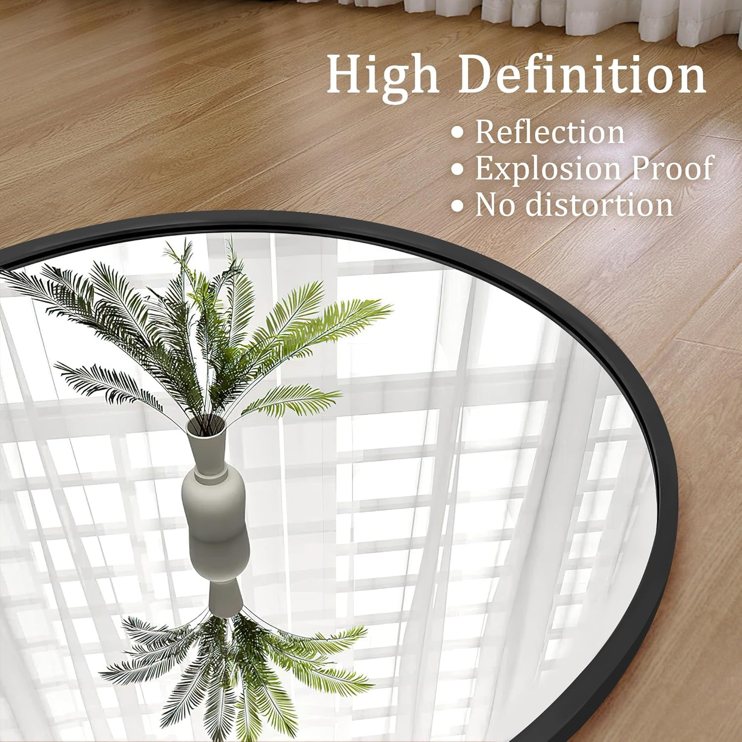Full Body Mirror with Stand, 71" x 32" Arched Full Length Mirror with Aluminum Alloy Frame Wall-Mounted/Leaning Against Wall/Floor Standing Mirror for Home Decor, Black