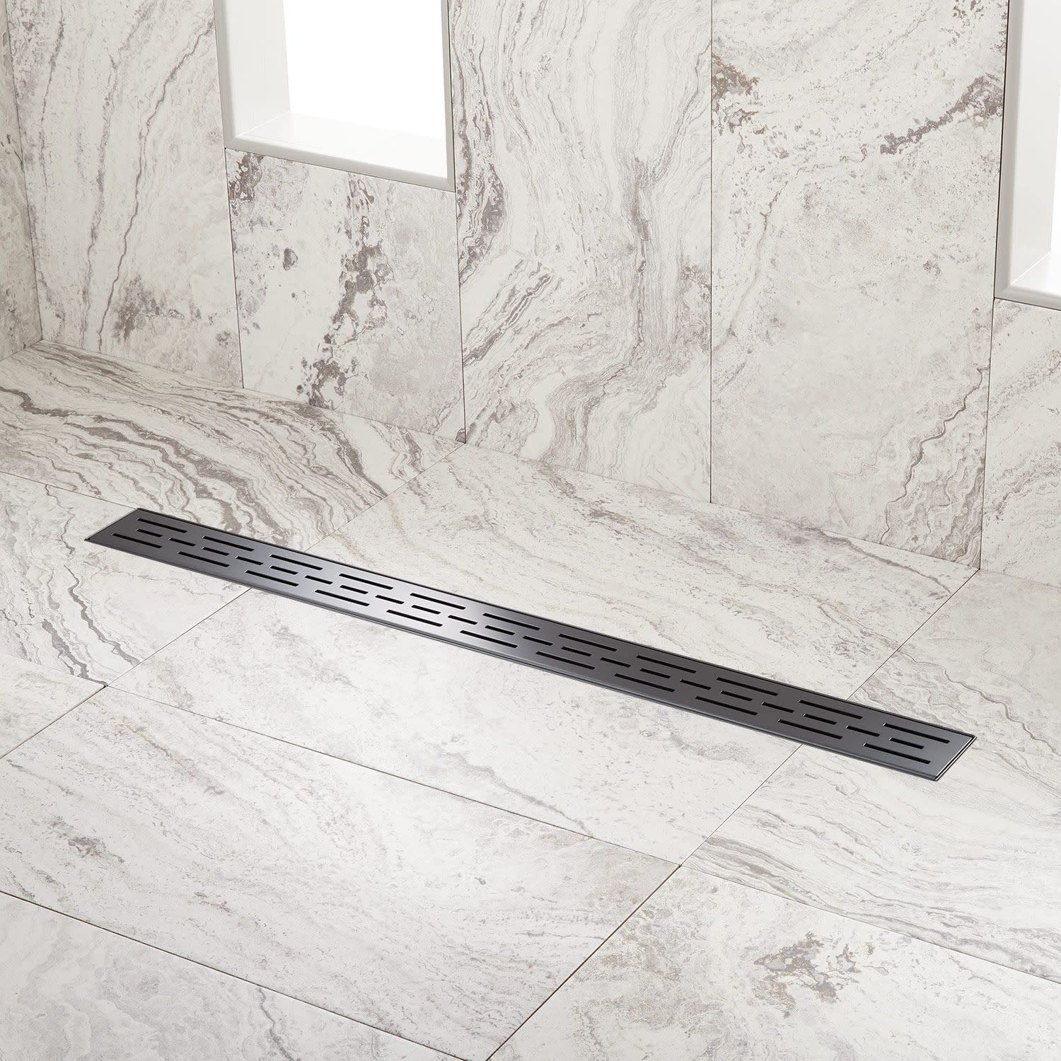 Effendi Matte Black 32" Stainless Steel Linear Shower Drain