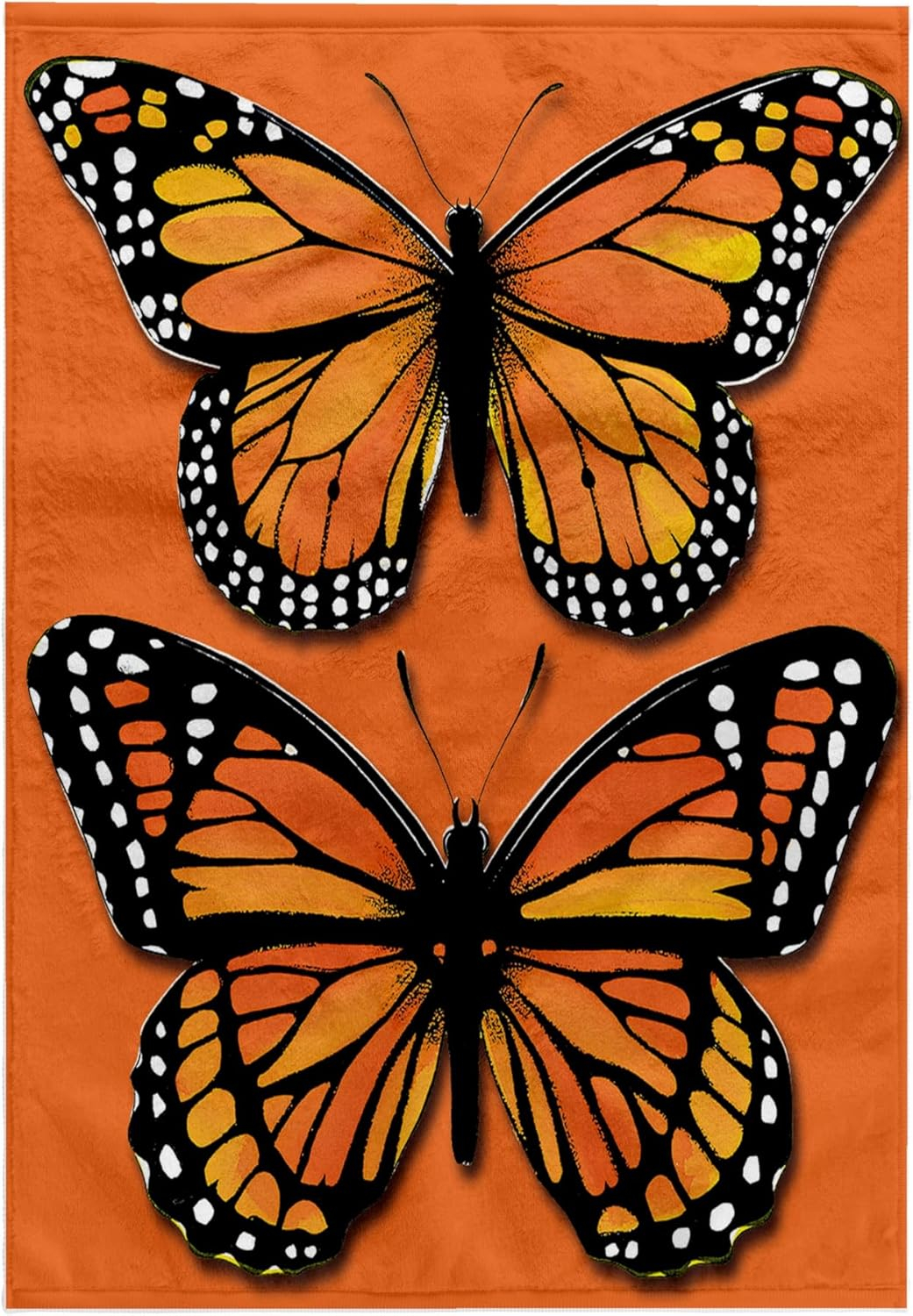 Monarch Butterfly Orange Background Cotton Microfiber Washcloth