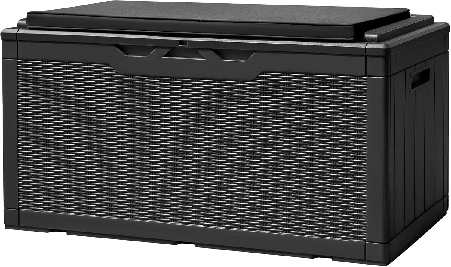 Homall 100 Gallon Outdoor Patio Box Deck Plastic Resin Storage Box Backyard, Black