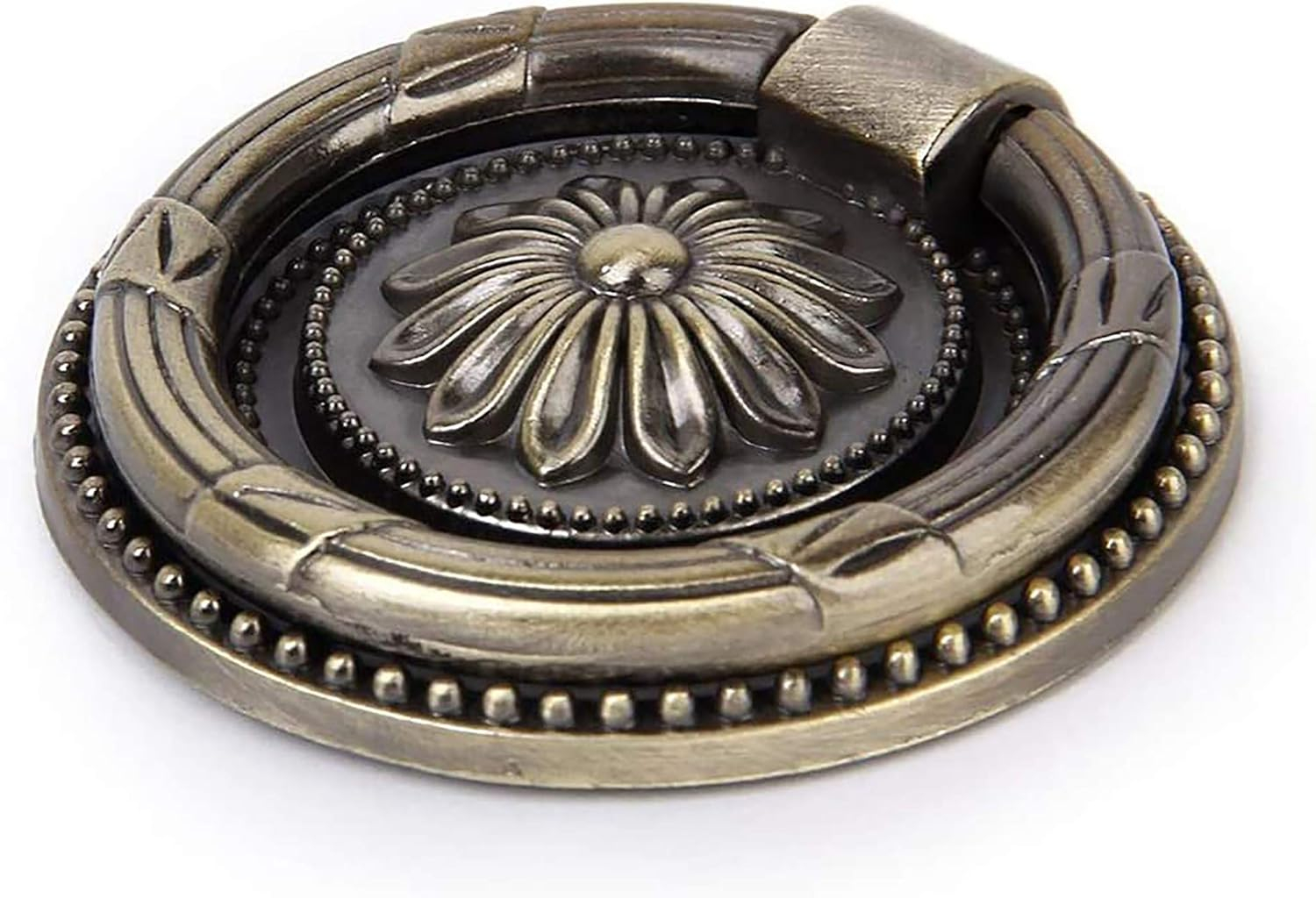 YankMooM Antique Dresser Knobs Bronze Ring Drawer Pulls Round Drawer Handles Vintage Cabinet Knob 1.77 Inch for Nightstand Cupboard Drawer Cabinet Pull(6 Pack)