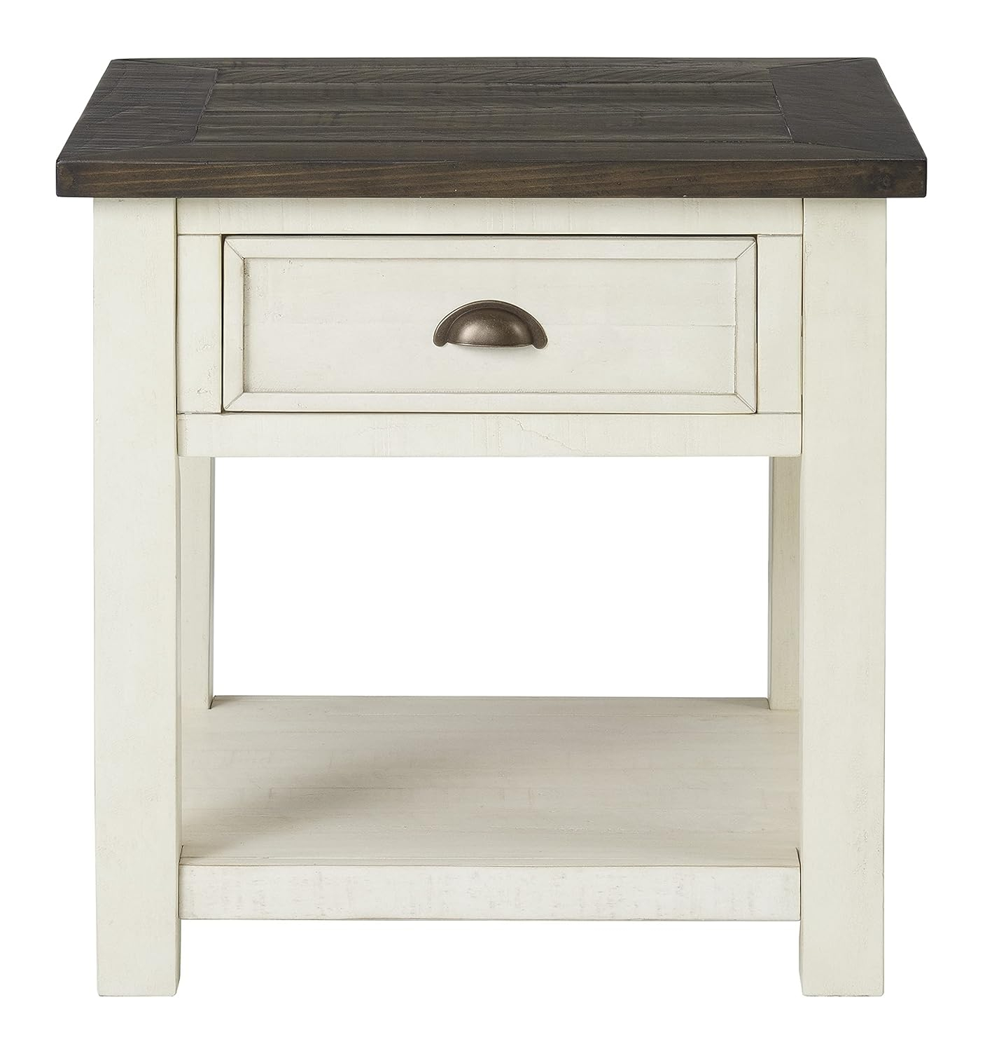 Martin Svensson Home Monterey End Table, Cream White and Brown