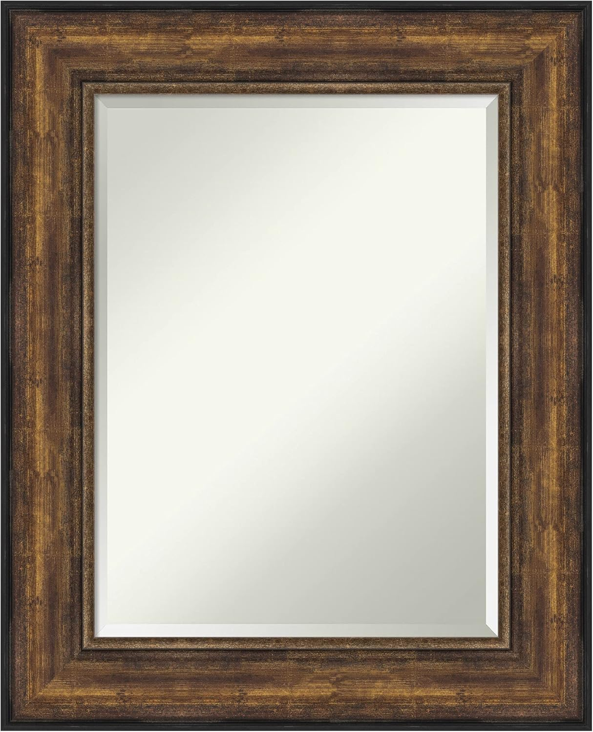 Medium Rectangle Bronze Bronze/Copper Metallic Beveled Glass Modern Mirror (31.5 in. H x 25.5 in. W)