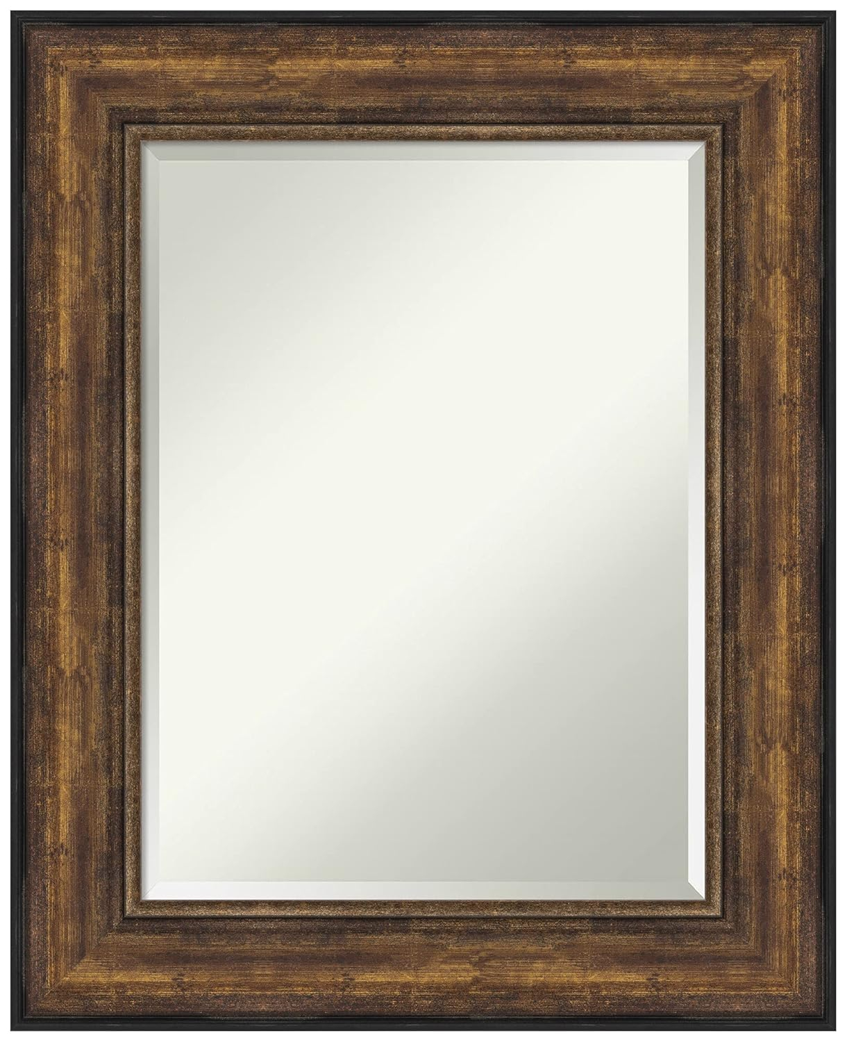 Medium Rectangle Bronze Bronze/Copper Metallic Beveled Glass Modern Mirror (31.5 in. H x 25.5 in. W)