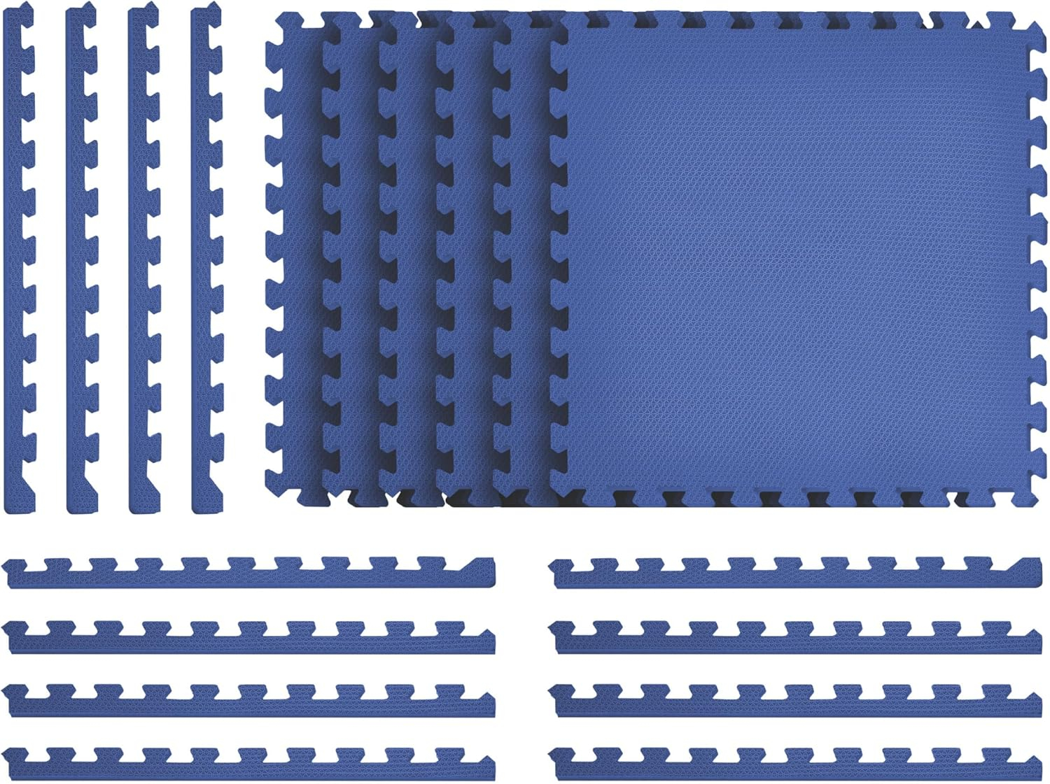 Blue 24 in. x 24 in. EVA Foam Non-Toxic Solid Color Interlocking Tiles (72 sq. ft. - 18 tiles)