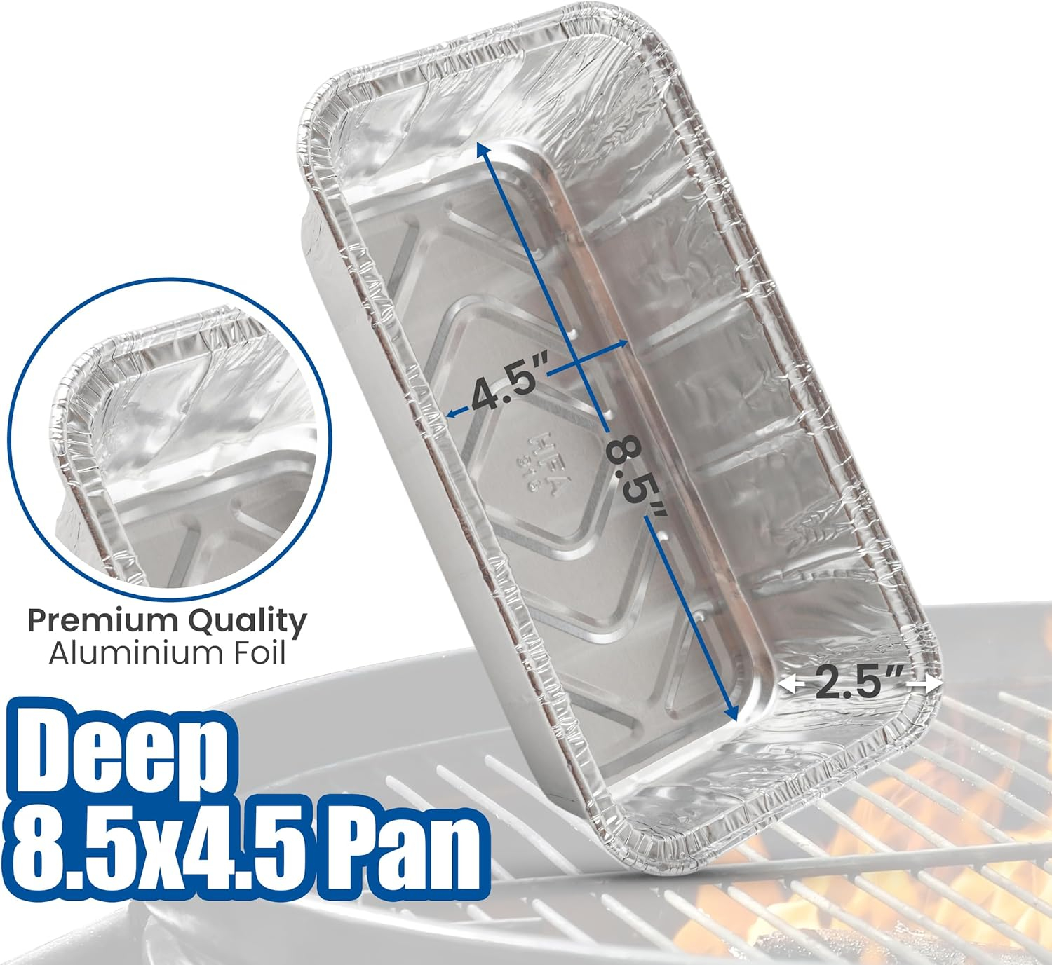 EHOMEA2Z Disposable Aluminum Loaf Pans 2lb for Baking, Serving and Storing - Heat Resistant Disposable Bread Loaf Pan Ideal for Hot/Cold Foods, Freezer & Oven Safe (10 Pack)